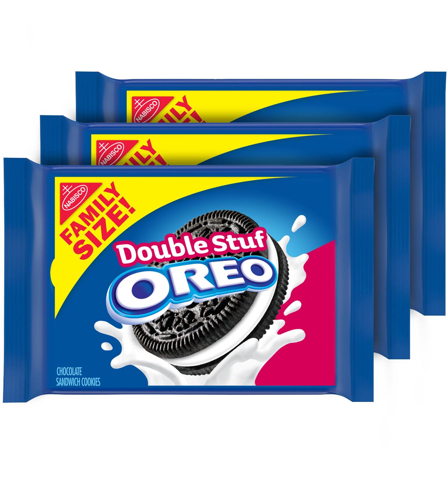 OREO Double Stuf Chocolate Sandwich Cookies Family Size - 3 Count Pack | Delicious Snack for the Whole Family - Buy Online on GoSupps.com