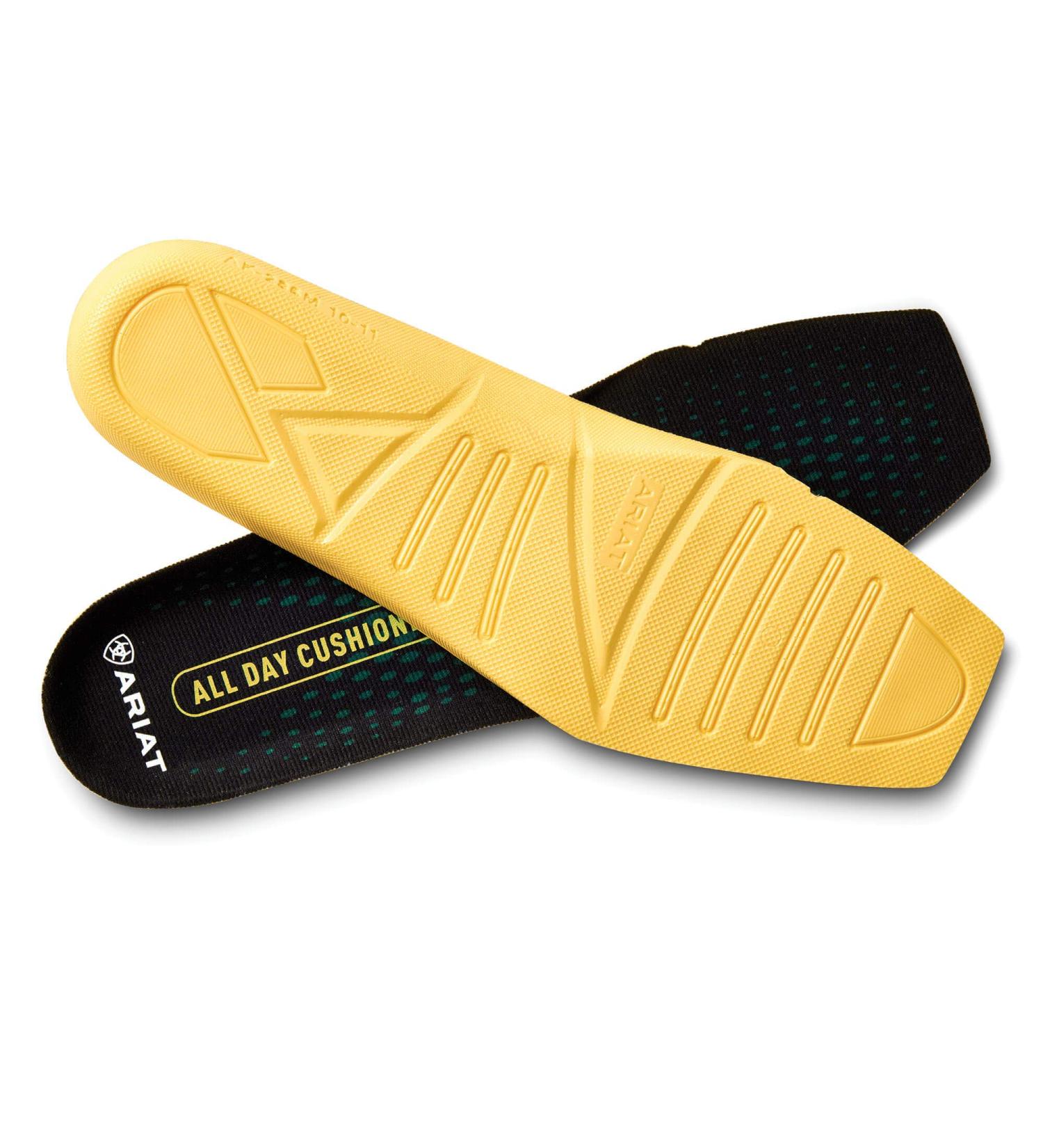 Ariat Women's Women's All Day Cushioning Wide Square Toe Insole Black Yellow 6 M US 6 Black Yellow