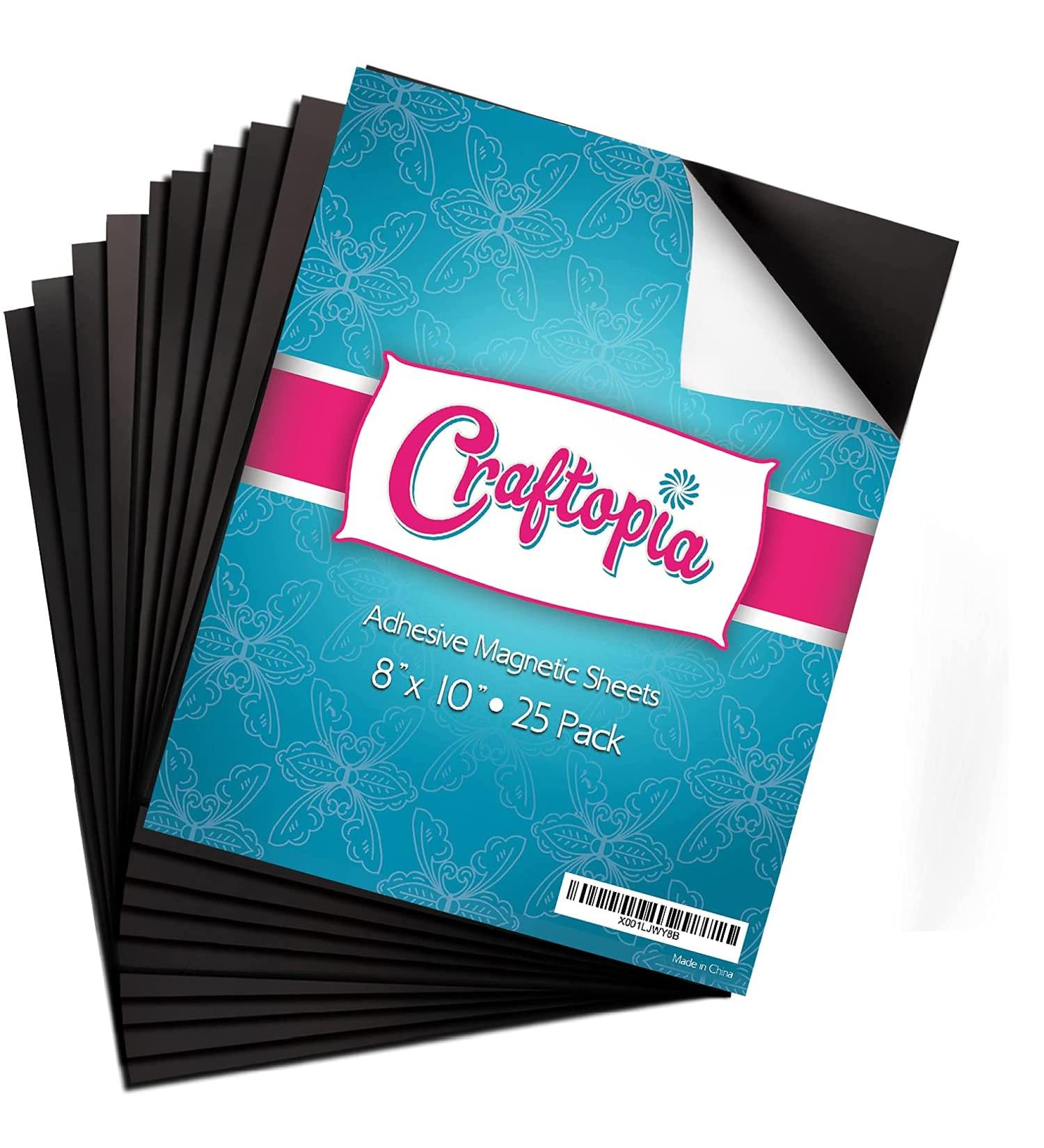 Craftopia 8 x 10 Magnetic Sheet Pack of 25 - Flexible Magnets with Adhesive Backing for Crafts | Premium Quality - Buy Online on GoSupps.com