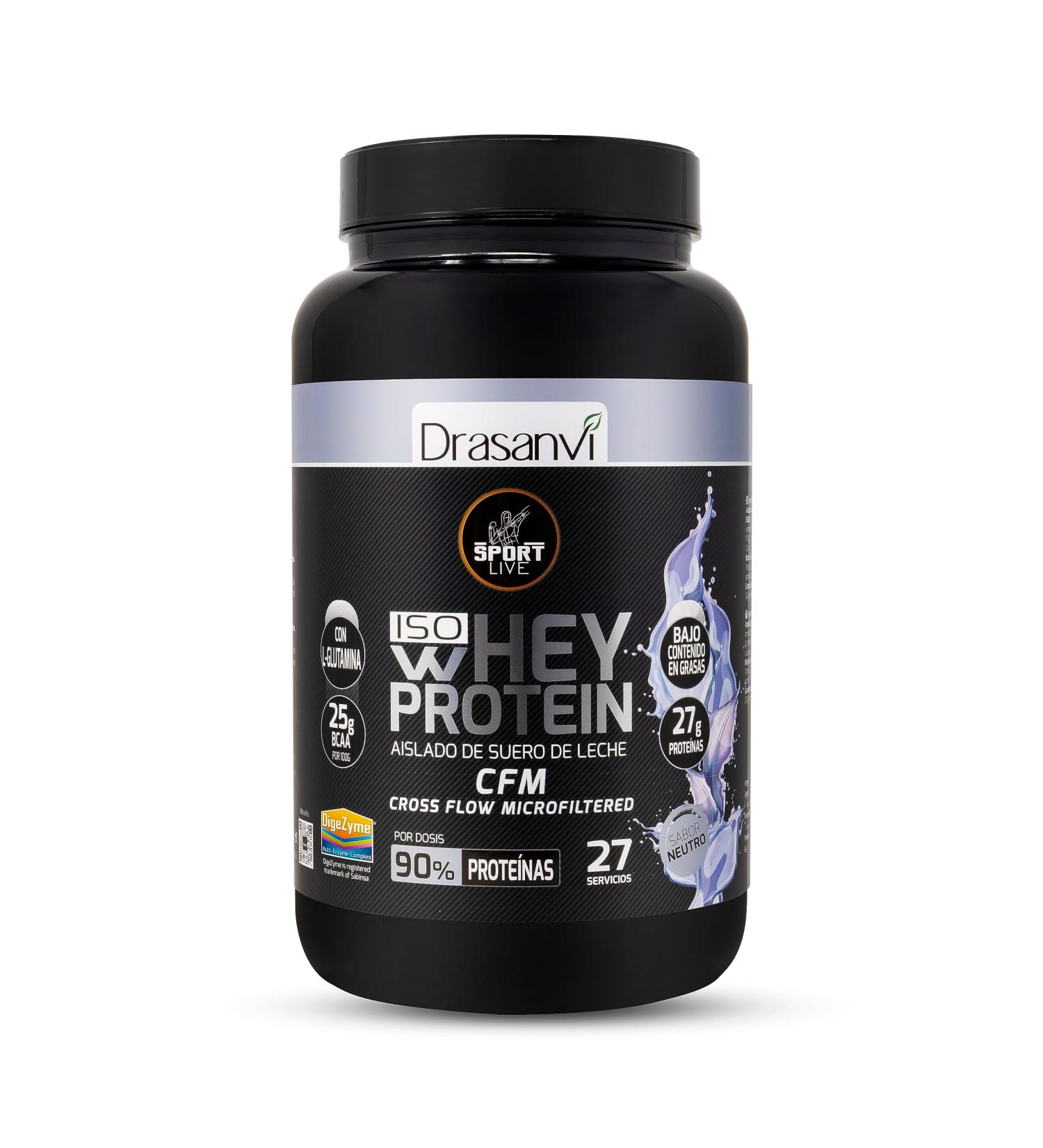  Drasanvi Sport Live Whey Protein Isolate Neutral | Protein Isolate Powder | Whey Protein Isolate | Proteins that help increase your muscle mass | 800 g Drasanvi - Buy Online on GoSupps.com