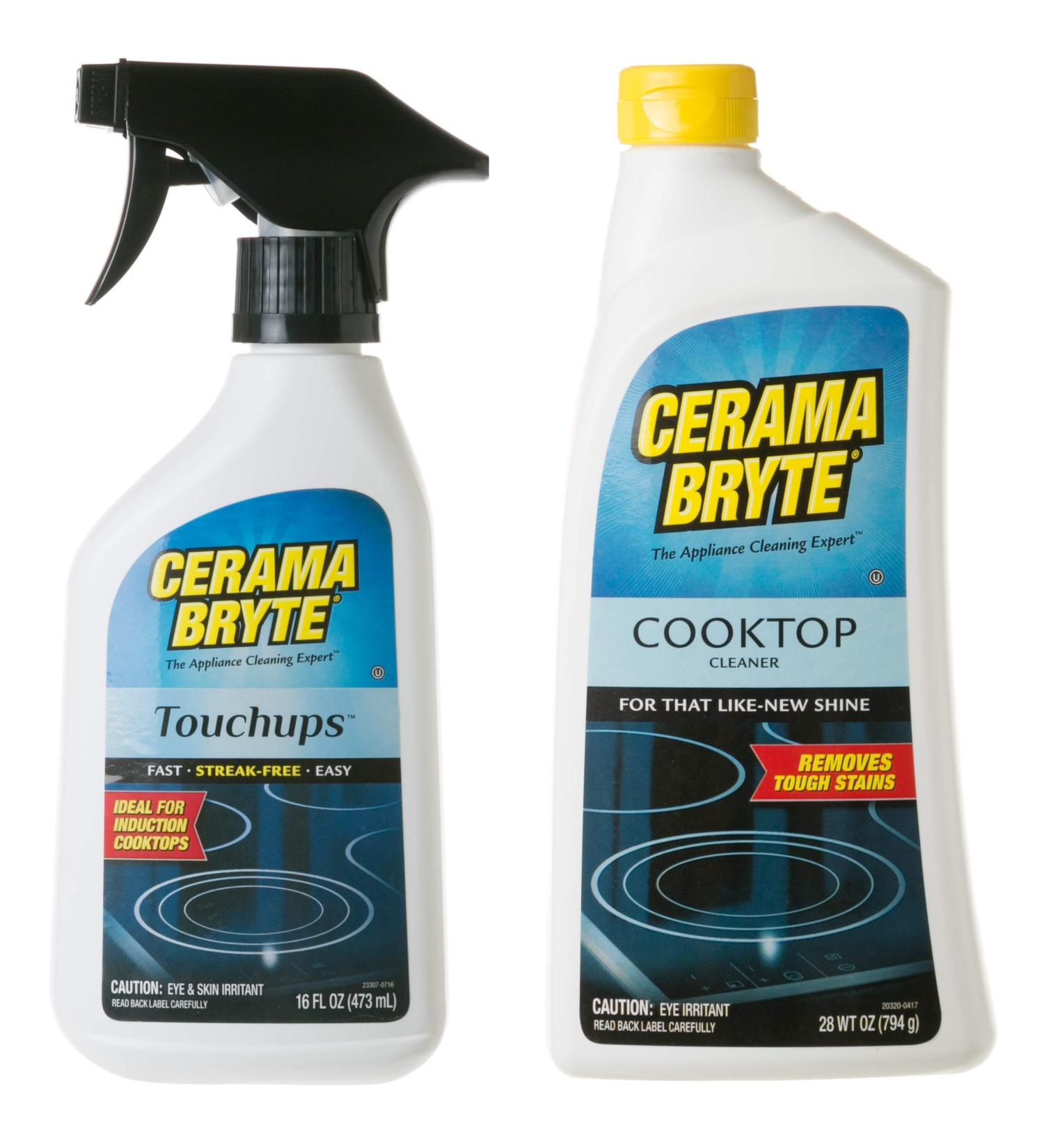 Cerama Bryte Glass-Ceramic Cooktop Cleaning Combo - Cooktop Cleaner (28 oz), with Touchups Spray (16 oz)