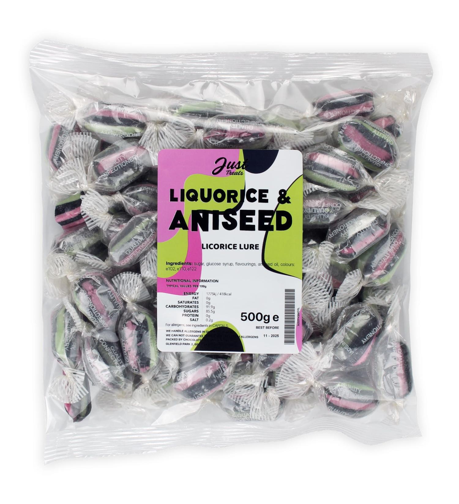 Just Treats Liquorice & Aniseed (500g Share Bag) Liquorice & Aniseed 500g Share Bag