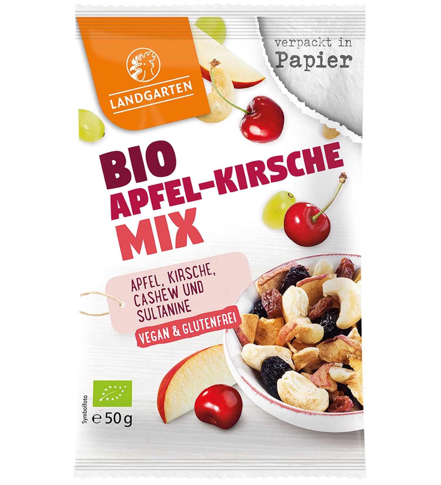 Landgarten | ORGANIC Apple-Cherry Mix Vegan | 1 pack (50 g) Apple Cherry