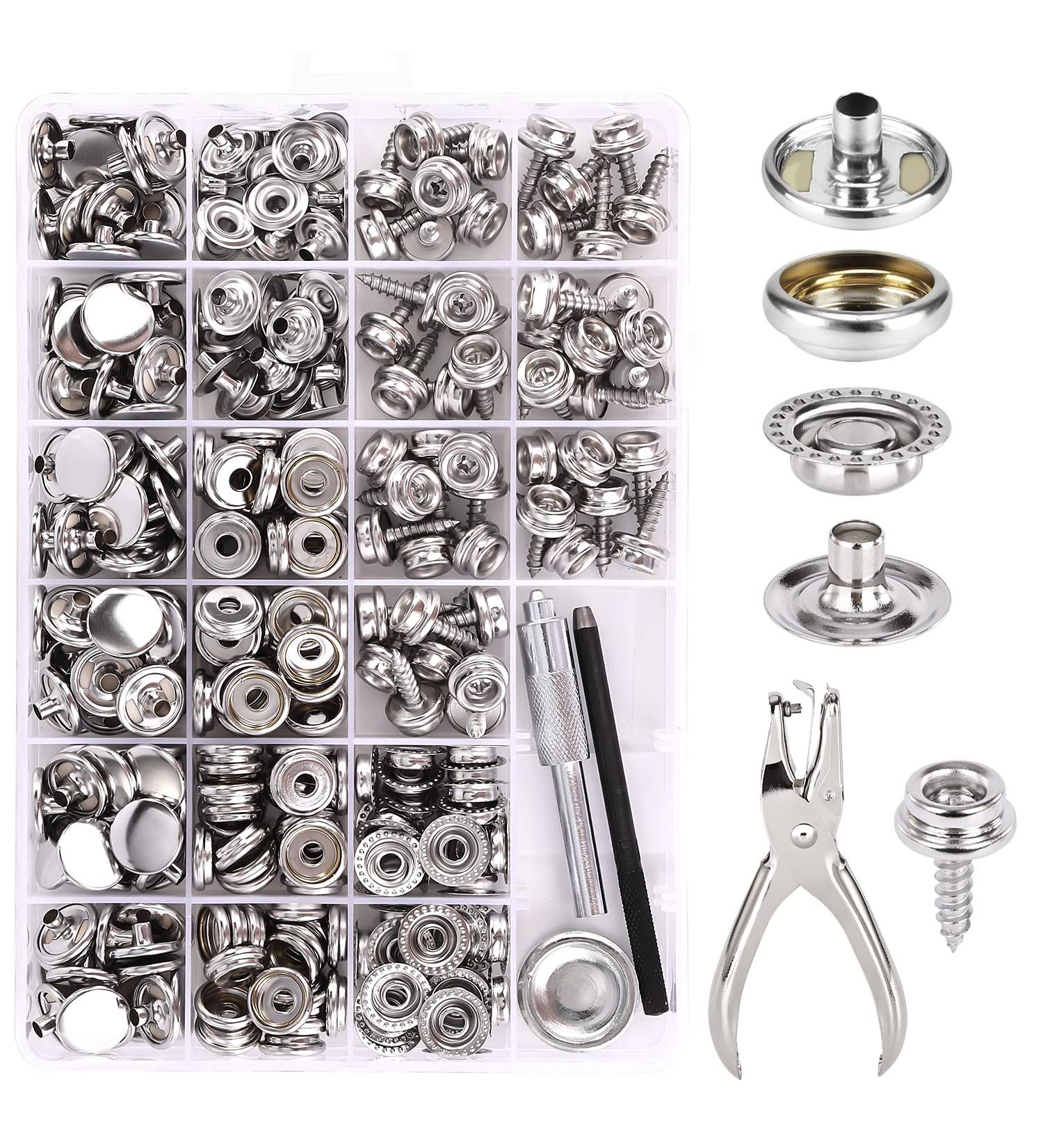 CENOZ Marine Grade Stainless Steel Snap Kit - 314PCS | Boat Cover & Furniture Snaps with Setting Tool - Silver - Buy Online on GoSupps.com