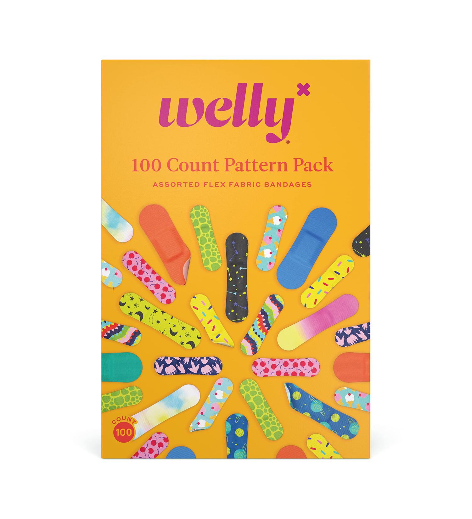 Welly Bravery Badge Value Pack - 100 Adhesive Fabric Bandages for Minor Cuts and Scrapes - Buy Online on GoSupps.com