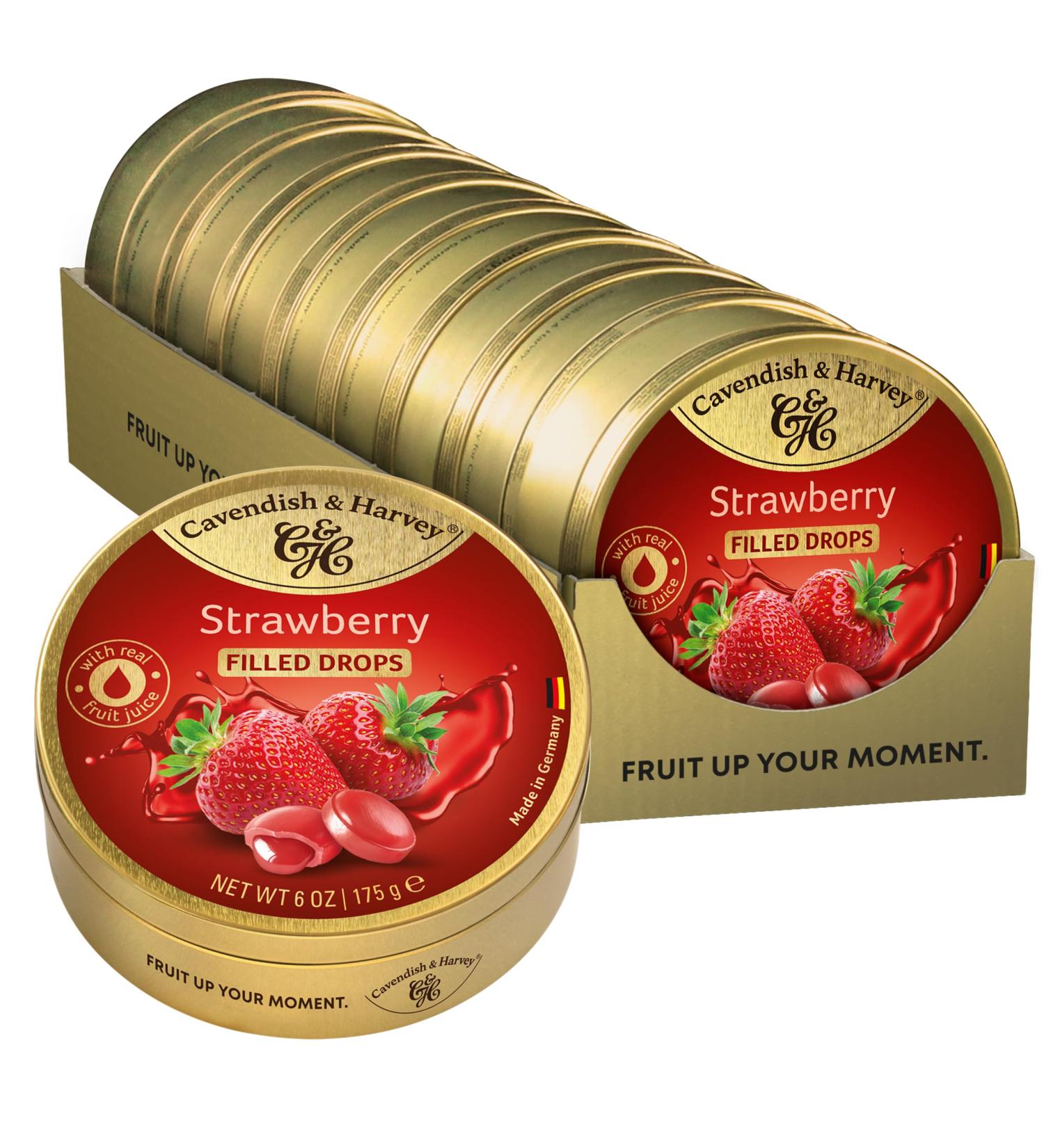  Cavendish & Harvey Cavendish & Harvey Travel Box Strawberry Filled Drops 175g (Pack of 9) - Buy Online on GoSupps.com