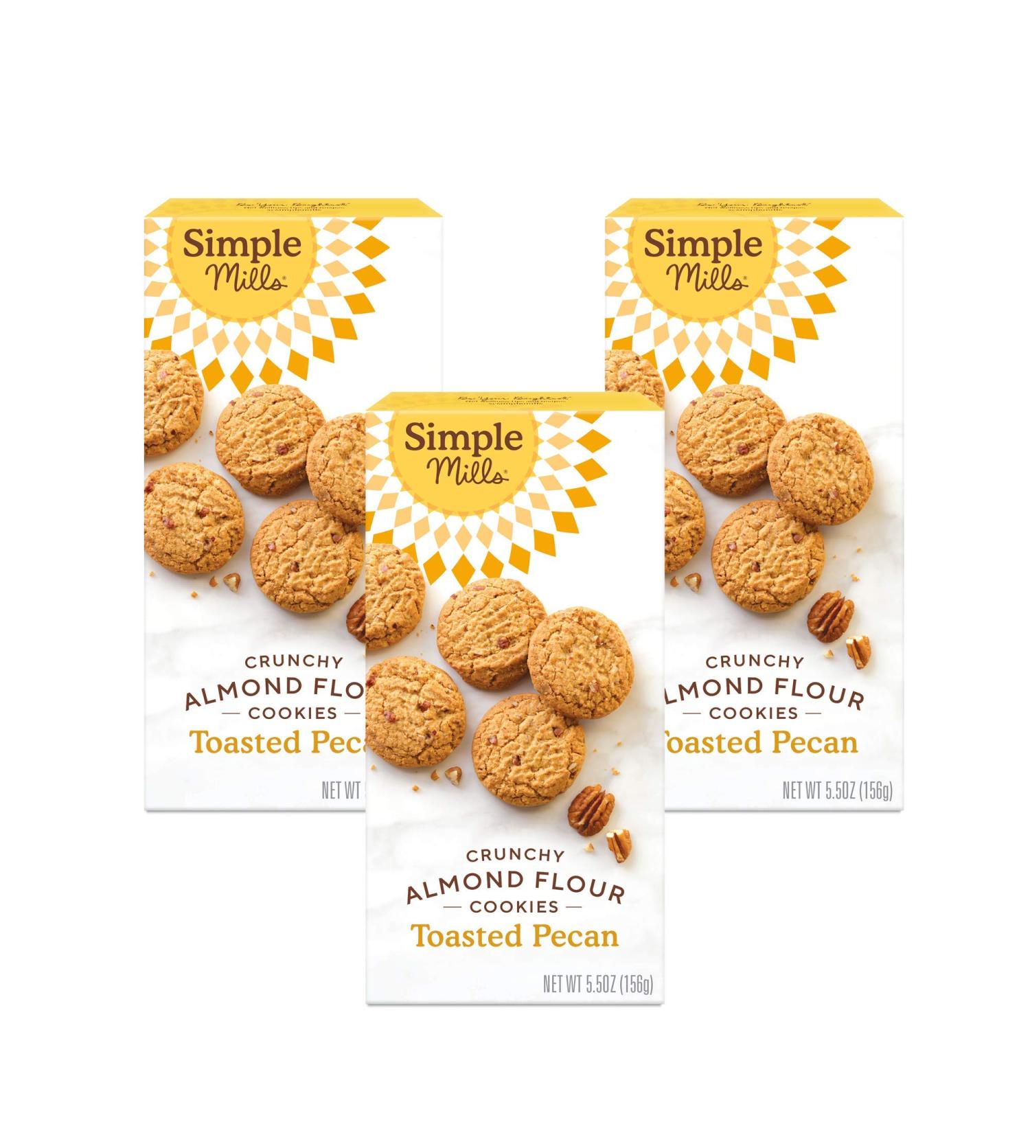 Simple Mills Crunchy Almond Flour Toasted Pecan Cookies - Pack of 6 | 5.5 Oz - Gluten-Free & Delicious - Buy Online on GoSupps.com