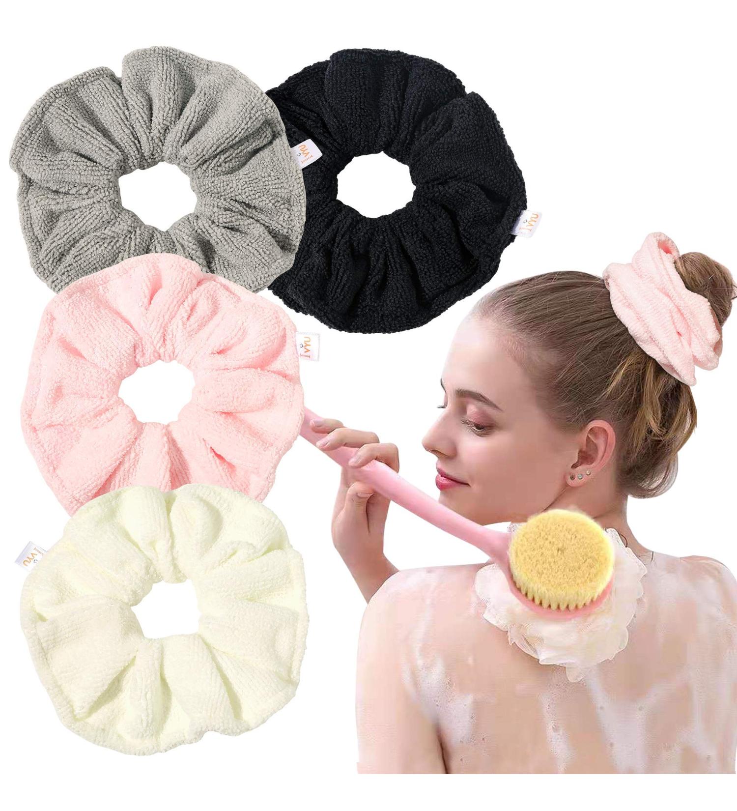 Ivyu Microfiber Hair Drying Scrunchies - Large Jumbo Towel Scrunchie for Curly Hair | Anti Frizz & Absorbent Terry Cloth | Perfect Shower & Sleep Hair Accessory - Buy Online on GoSupps.com