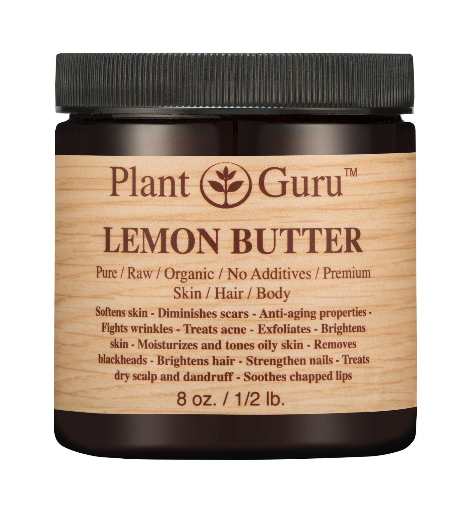 Lemon Body Butter 8 oz. 100% Pure Raw Fresh Natural Cold Pressed. Skin Body and Hair Moisturizer DIY Creams Balms Lotions Soaps. 8 Ounce (Pack of 1)