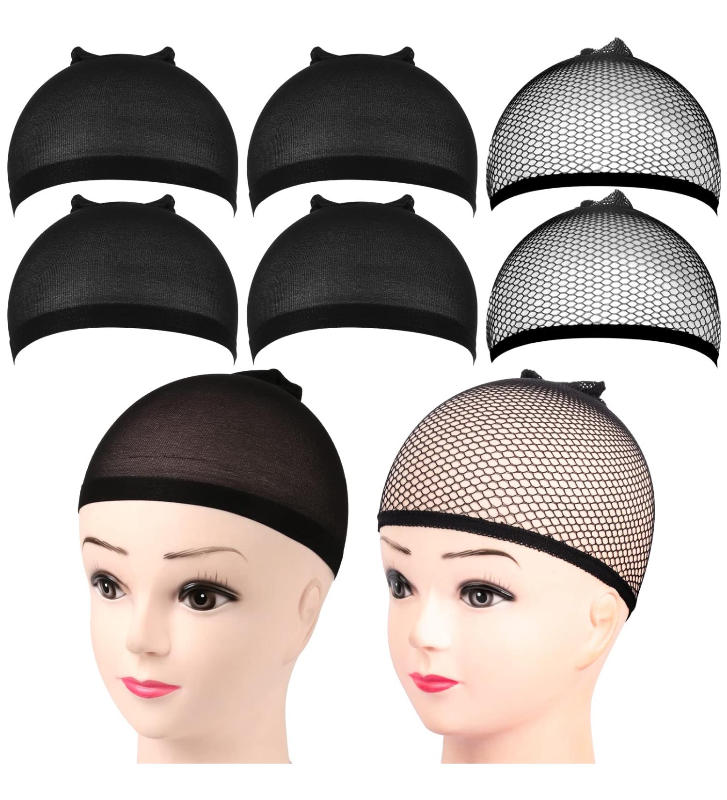 FANDAMEI 6PCS Wig Cap Set - 4 Black Nylon + 2 Mesh Cap Net for Women's Halloween & Cosplay Wigs - Buy Online on GoSupps.com