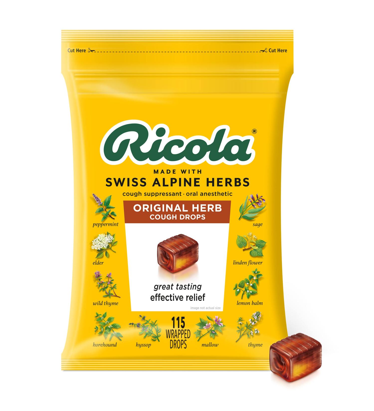 Ricola Original Herb Club Bag 115ct - Natural Swiss Herb Drops - Buy Online on GoSupps.com