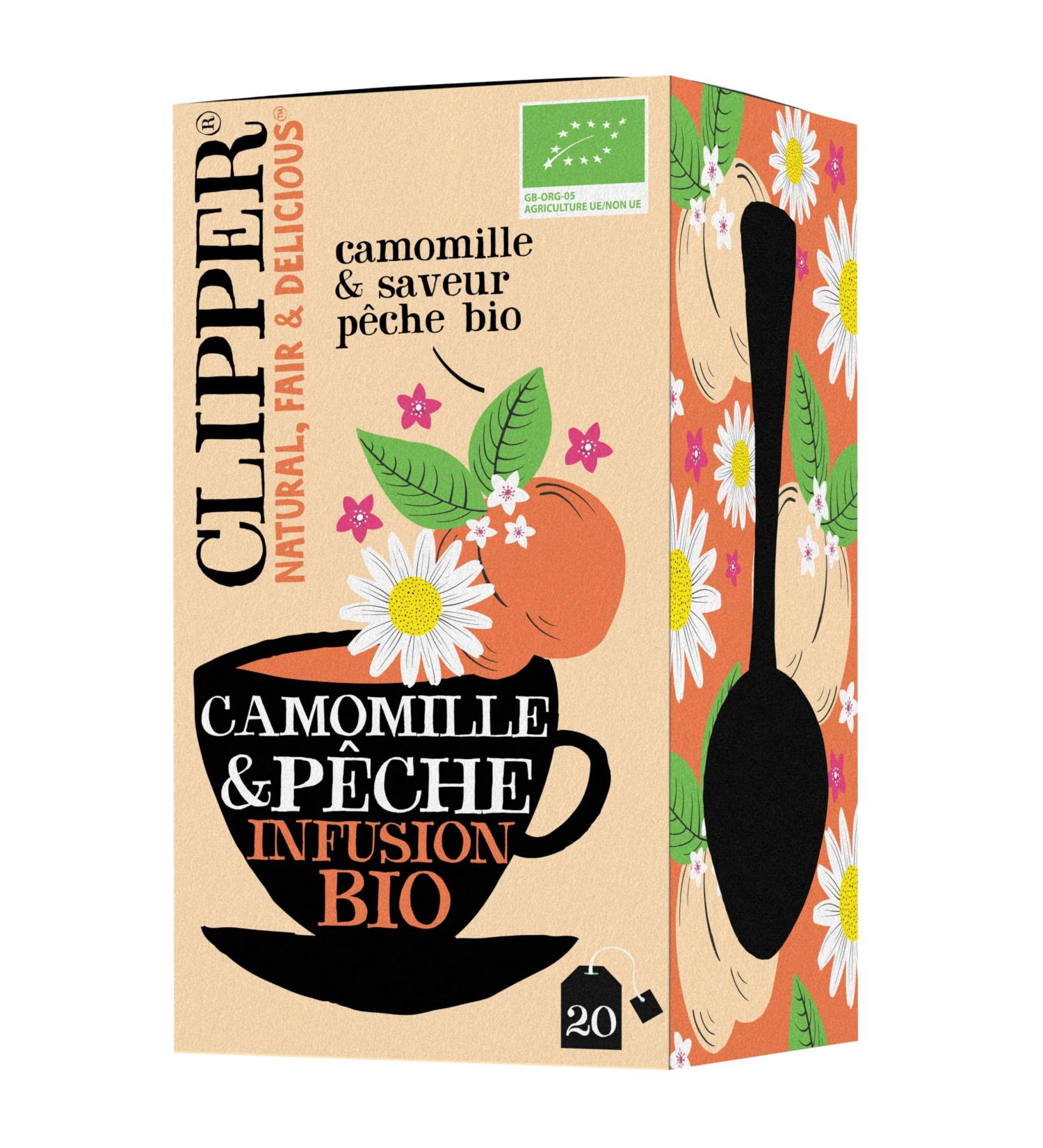 CLIPPER - Infusion Bio - Camomille et P che - Issu du Commerce quitable - 20 Sachets d'Infusion - 1 Paquet Mangue 20 Sachets - Buy Online on GoSupps.com