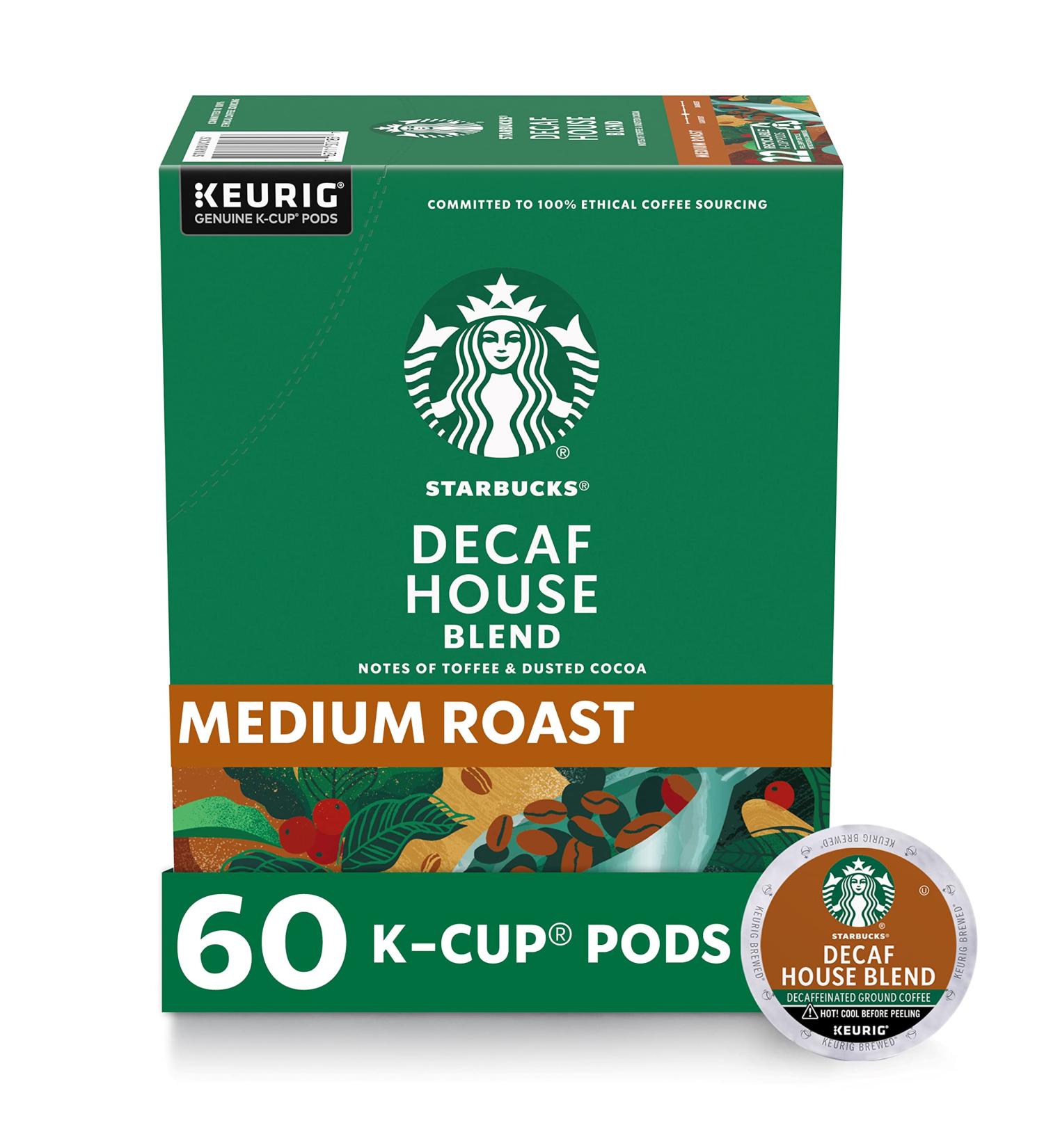 Starbucks Decaf House Blend K-Cup Coffee Pods - 60 Pods for Keurig Brewers - Buy Online on GoSupps.com