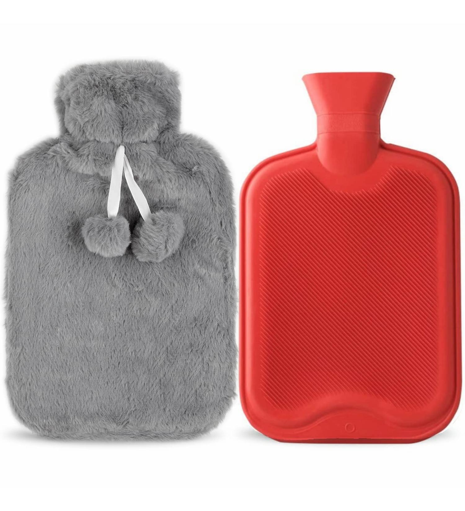Large 2L Fluffy Hot Water Bottle - Durable Natural Rubber Bottle for Adults & Children | Perfect Gift - Buy Online on GoSupps.com