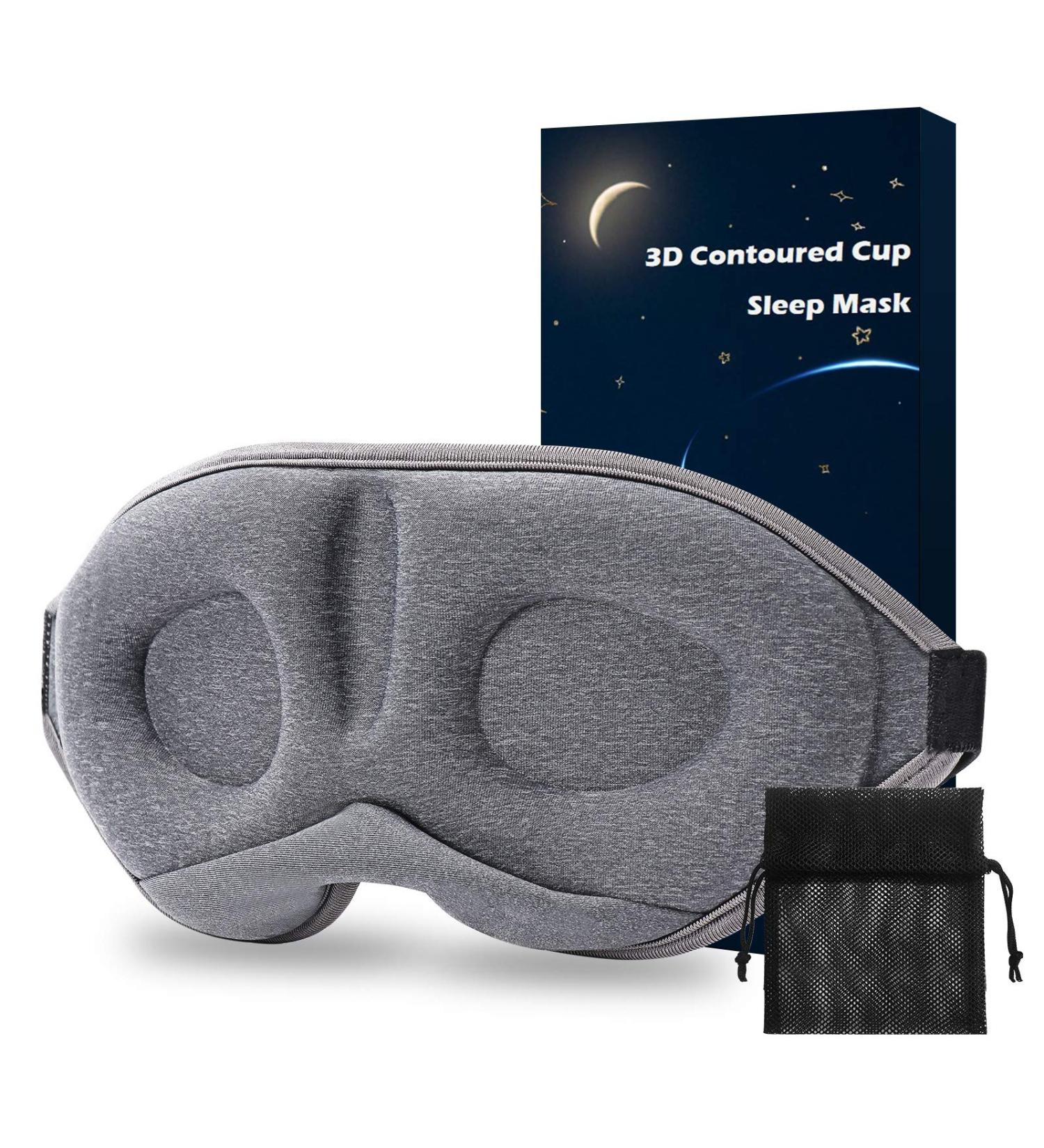 SeugSun 3D Contoured Sleep Mask - Ultra Soft Gray Eye Mask for Women and Men - Buy Online on GoSupps.com