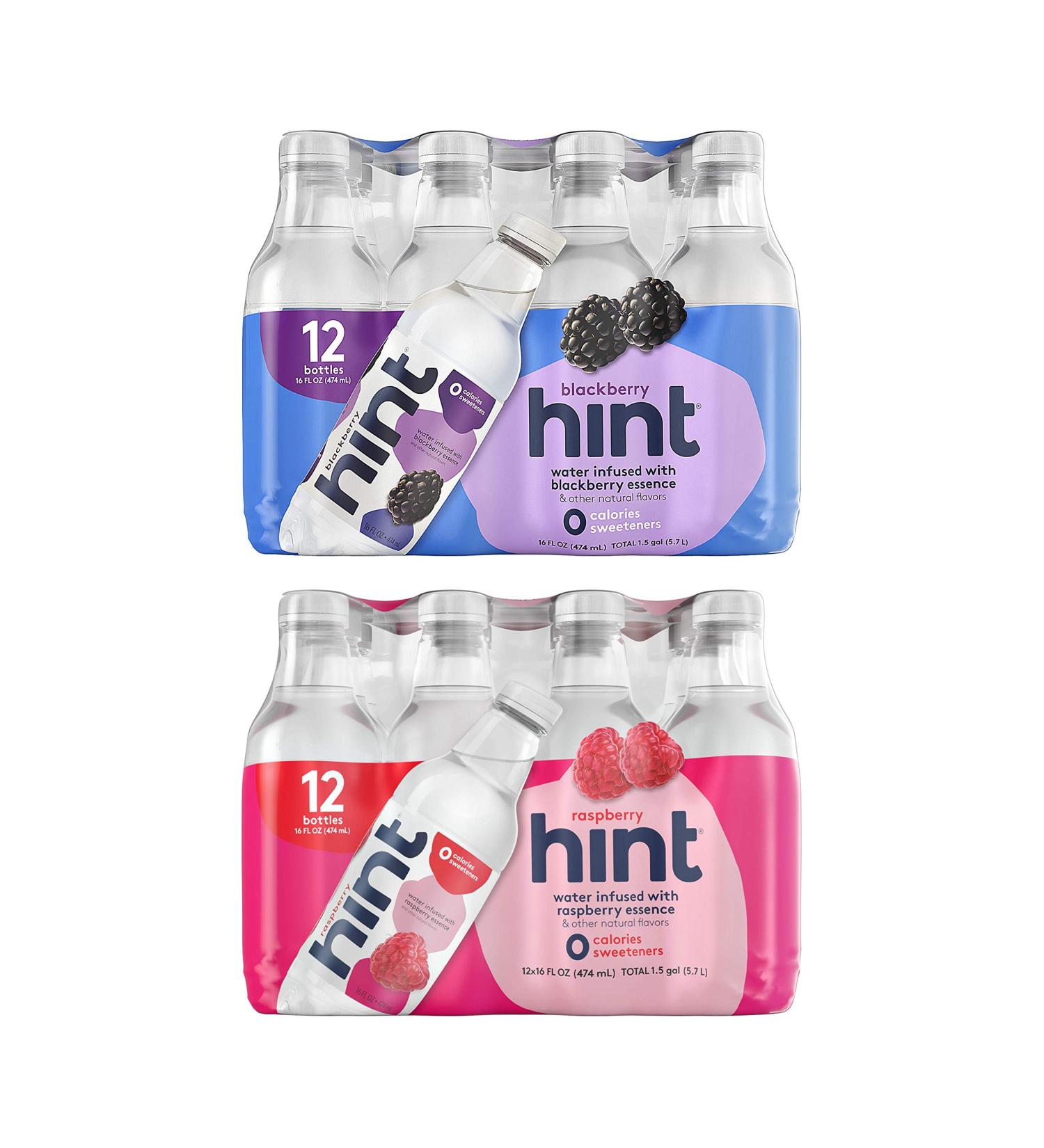 Hint Water Blackberry & Raspberry 24-Pack - Zero Calories, Sugar & Sweeteners - 16oz Bottles - Buy Online on GoSupps.com