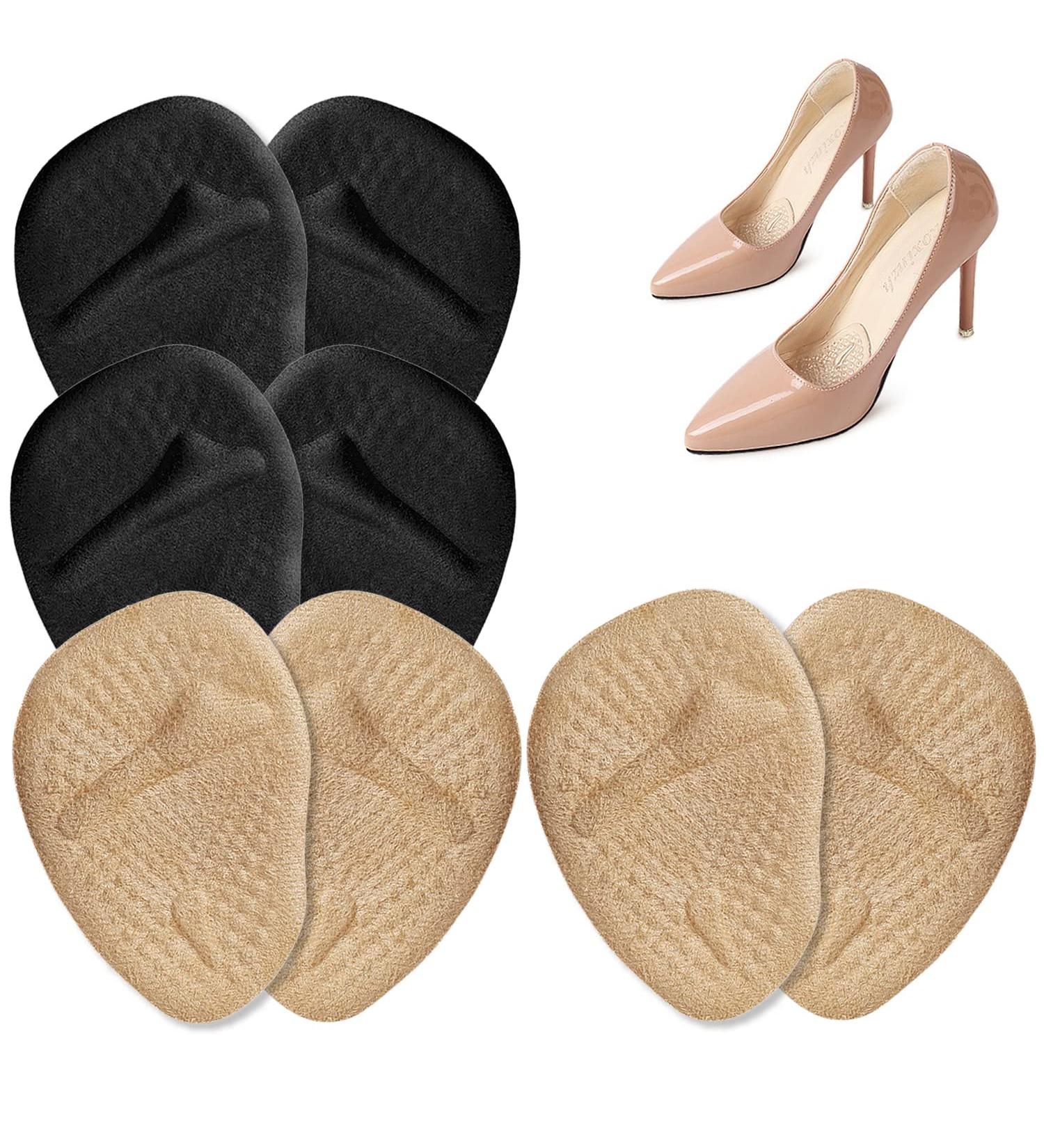 Dawnieee High Heel Insoles - Gel Cushions for Women 6 Pairs of Anti-Slip Forefoot Pads Silicone Inserts for Heel Protection - Black - Buy Online on GoSupps.com