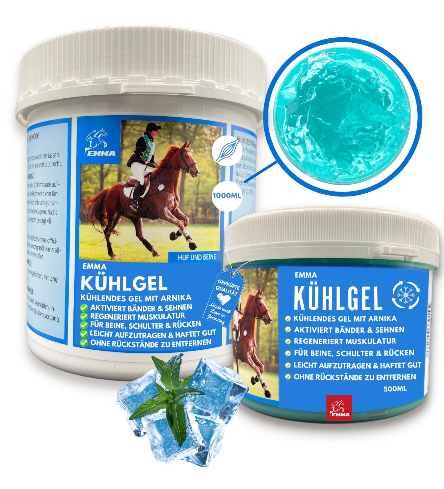 Refreshing Gel for Horses I Refreshing Horse Balm 1000 + 500 ml Refreshing Ointment with Arnica I Massage Cream for Tendons Joints Muscles and Ligaments I - Buy Online on GoSupps.com