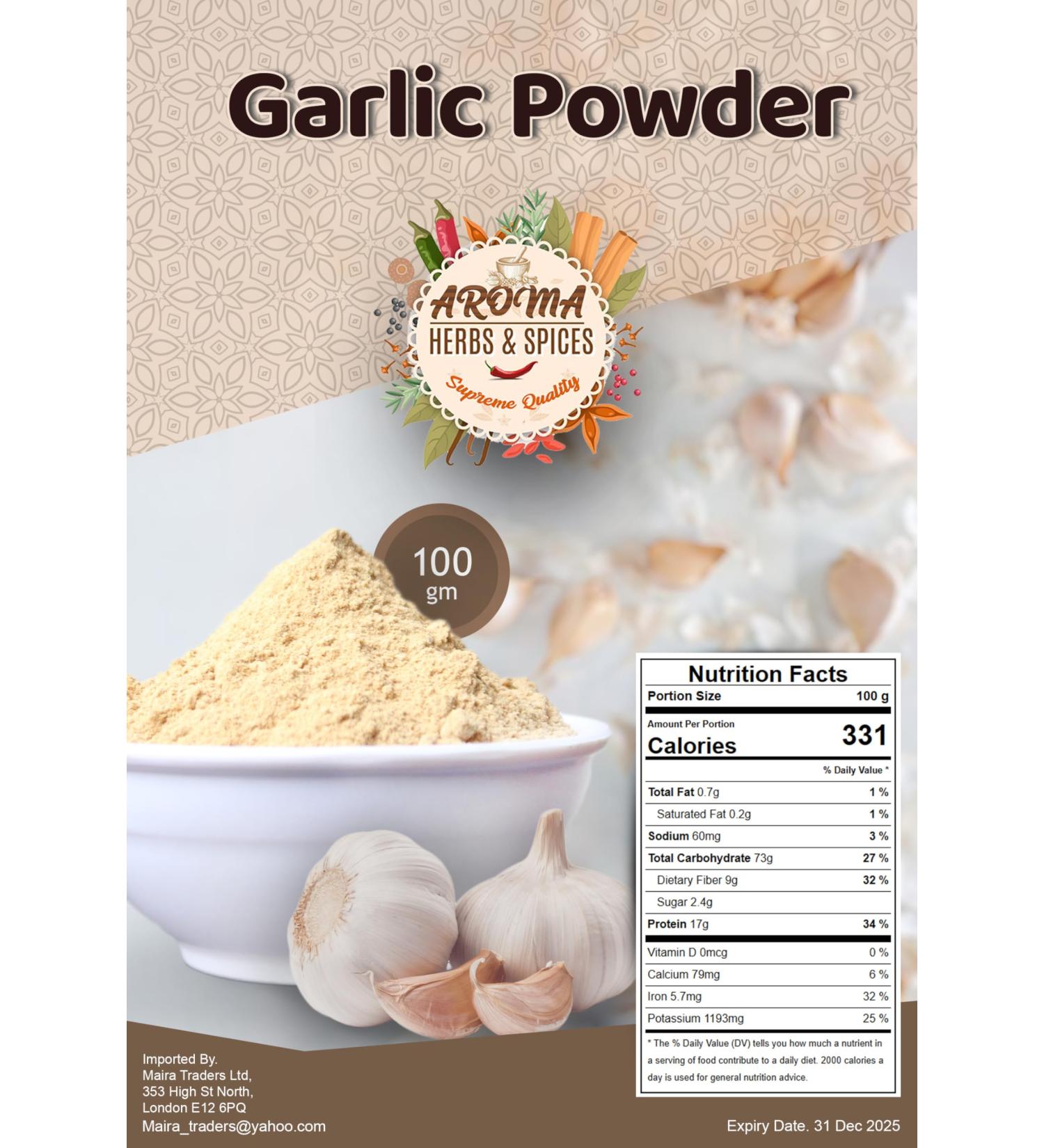 Garlic Powder | 100g | 100% Raw Ground Garlic from India | Resealable Zip Lock Pouch | Garlic Powder Seasoning for Cooking | Vegan & Gluten free Powdered Garlic - Buy Online on GoSupps.com