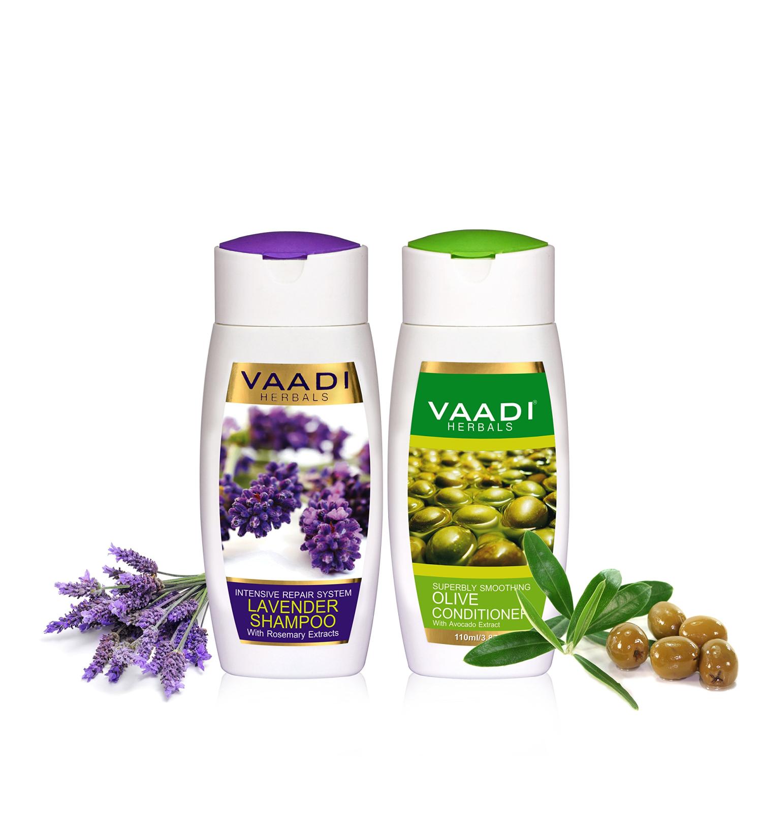Vaadi Herbals Lavender Shampoo 110ml with Olive Conditioner 110ml