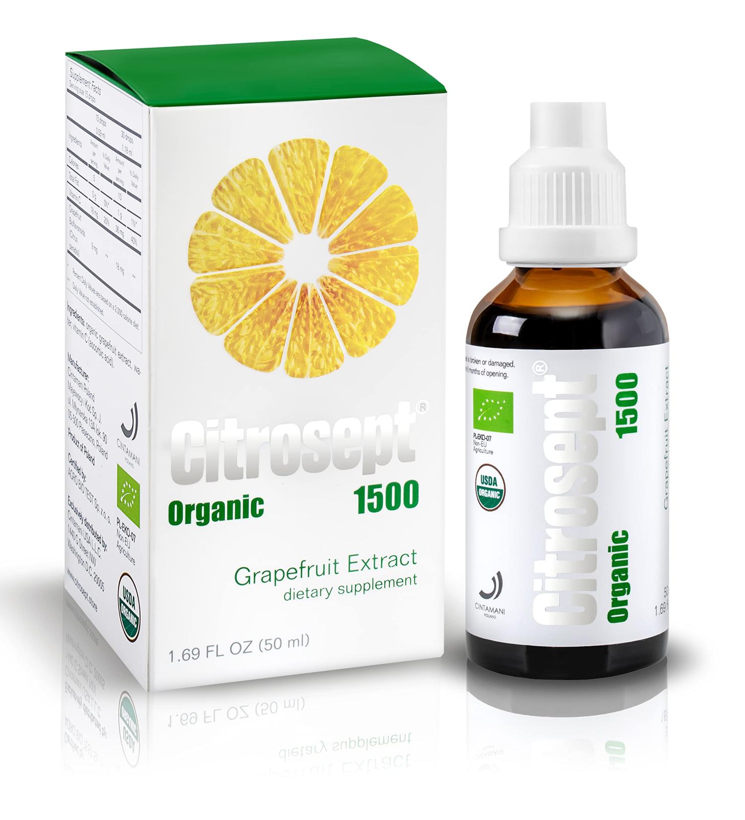 GSE Grapefruit Seed Extract Liquid | 100% Organic USA-Made GSE (2 oz) | Natural Antibiotics & Bioflavonoids for Immune Support | GSE Drops 50ml - Buy Online on GoSupps.com