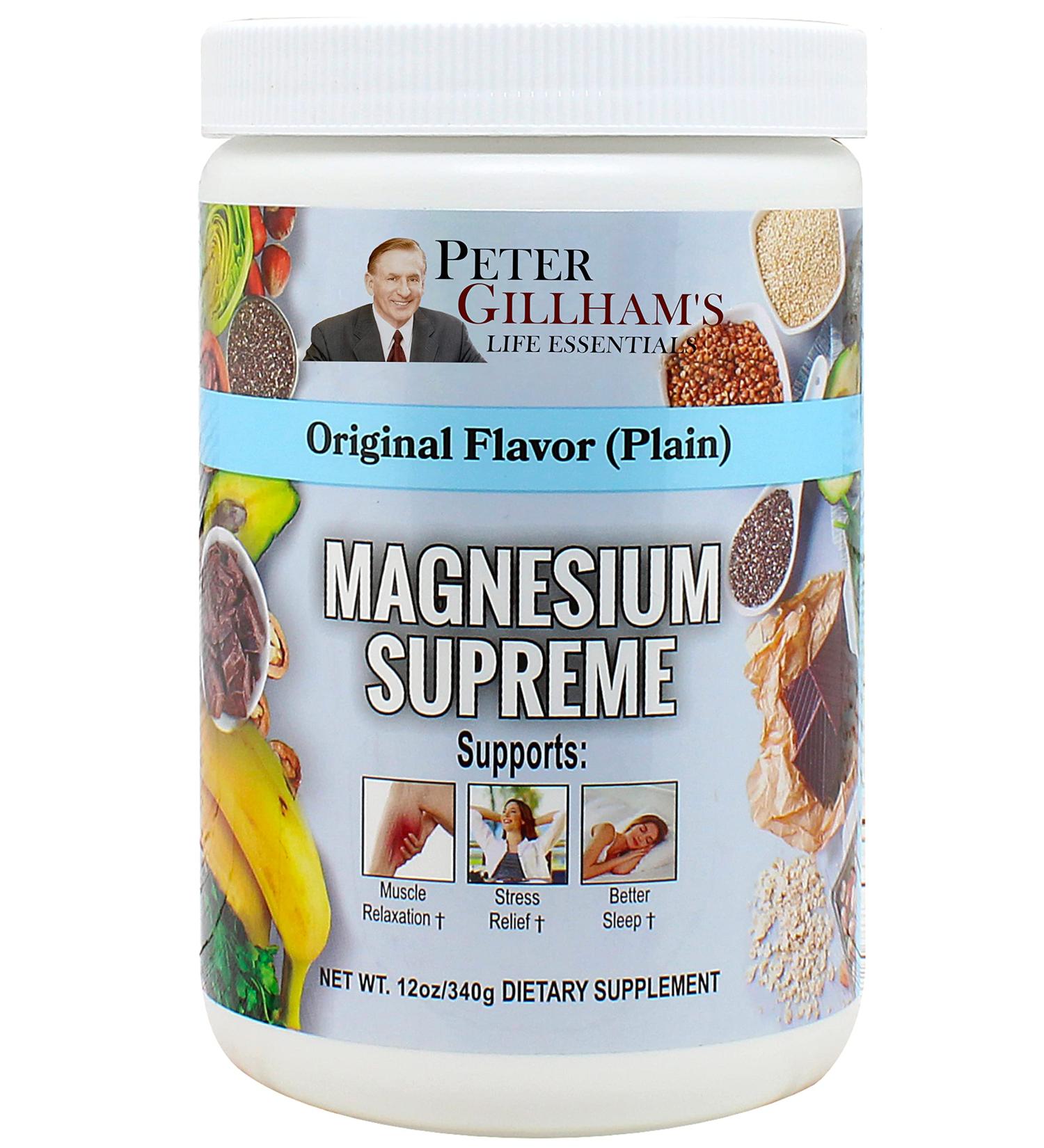 Natural Magnesium Supplement for Better Sleep & Relaxation - Non-GMO, Gluten-Free, Vegan Formula - 12oz, 75 Servings - Buy Online on GoSupps.com