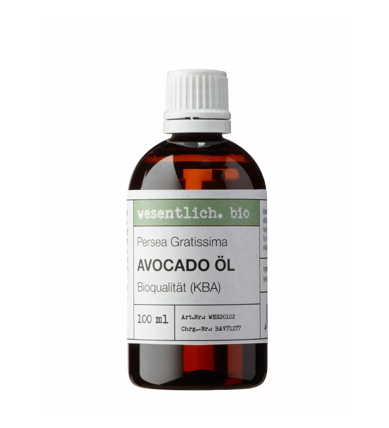 Avocado oil organic cold pressed 100ml (Persea Gratissima) from essential.