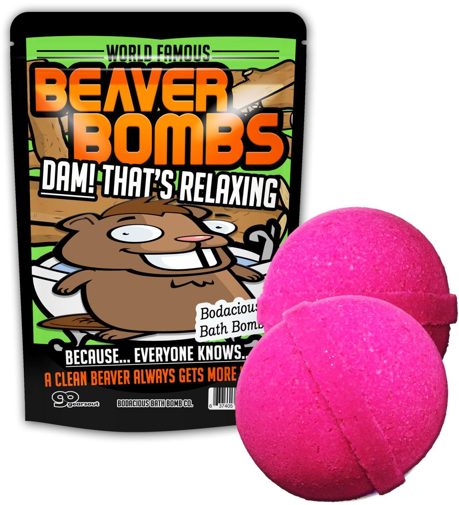 Beaver Bombs Pink Bath Balls - Funny Gags for Friends | Stocking Stuffers for Men | XL Bath Fizzers for Adults - Buy Online on GoSupps.com