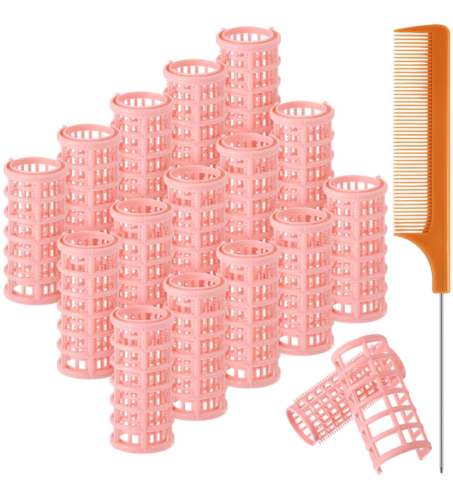 16 Pieces Hair Roller Curlers 1.18 Inch Plastic Hair Curlers with Steel Pintail Comb - Hairdressing Styling for Short and Long Hair - Buy Online on GoSupps.com