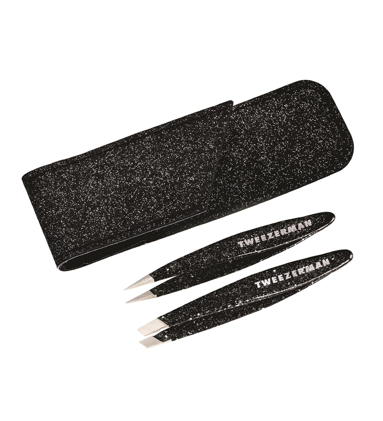 Tweezerman 40th Anniversary Mini Slant & Point Tweezer Set with Case - Precision Brow and Hair Removal Tool - Buy Online on GoSupps.com