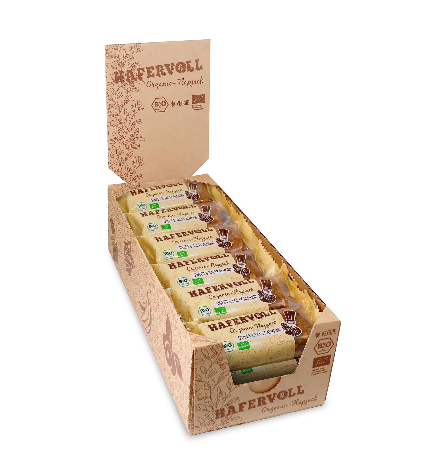 Buy Hatroll Organic Flapjack Sweet & Salty Almond - 18 x 60g Cereal Bars | Organic No Added Sugar Oats Honey | International Shipping - Buy Online on GoSupps.com