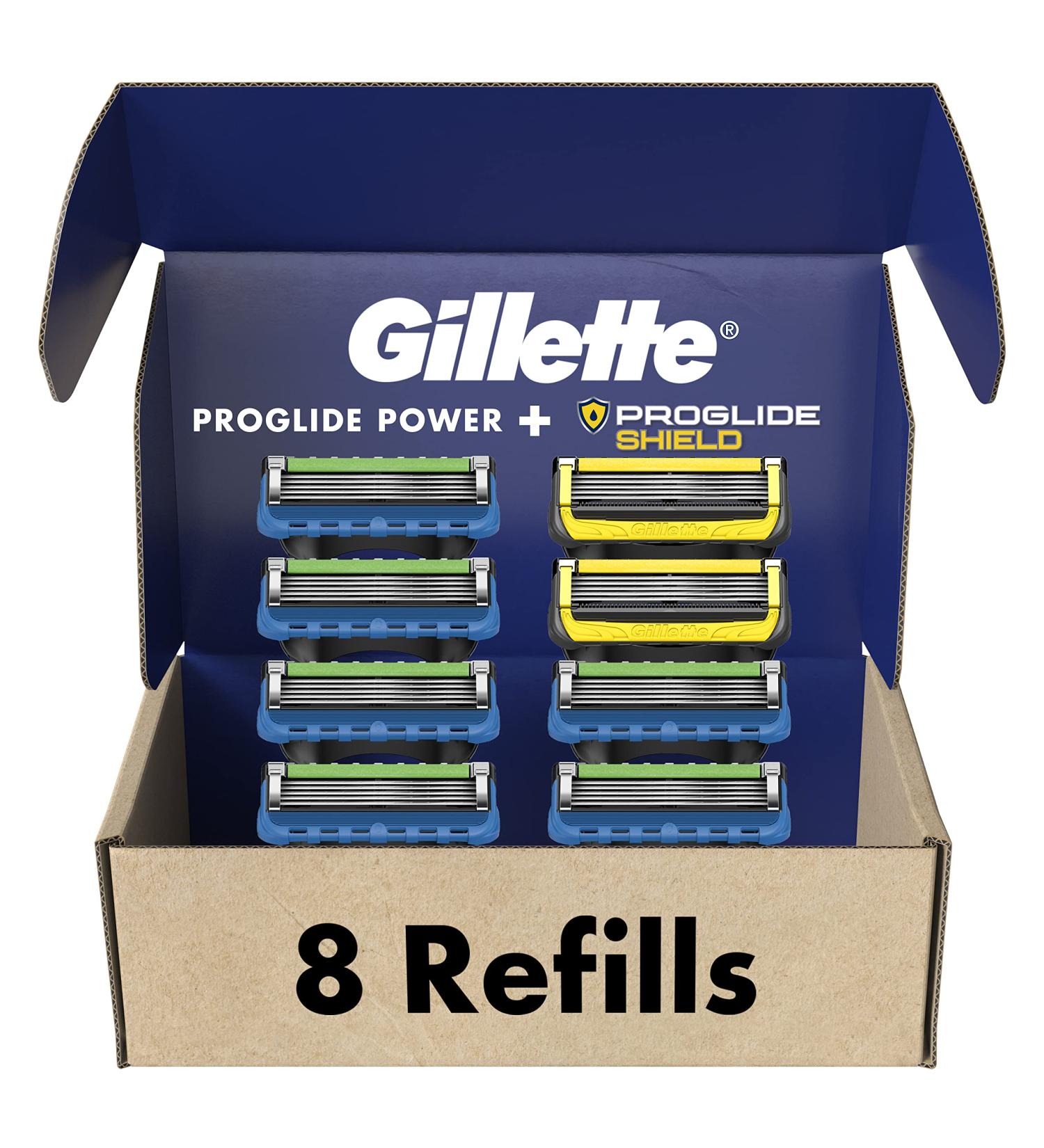 Gillette Men's Razor Blade Refills 6 ProGlide Power Cartridges 2 ProGlide Sheild Cartridges - Buy Online on GoSupps.com