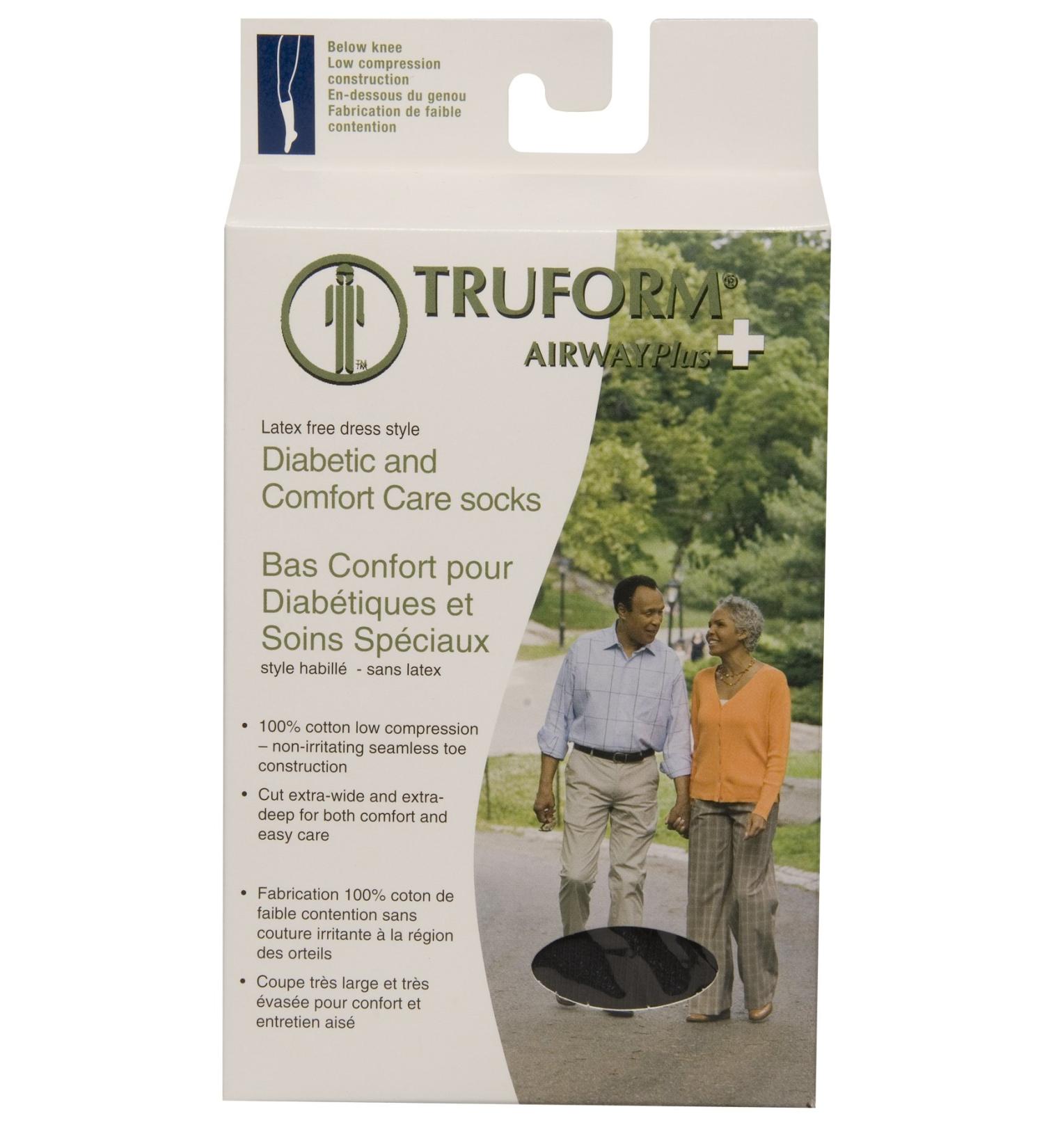 Truform 1915 Men's Comfort Care Socks Dress Style Soft Knit Crew Length White X-Large