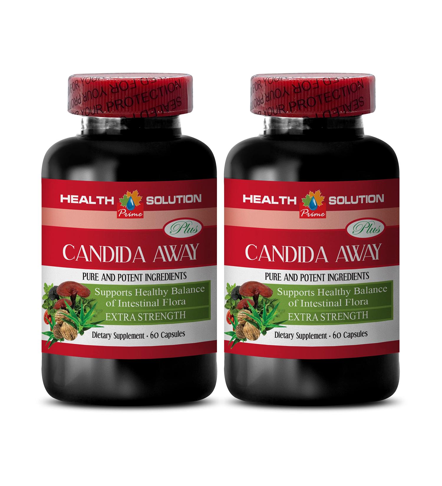 Natural Detox Pills - Candida Away Plus | Extra Strength Cleanse & Support - 120 Capsules (2 Bottles - Buy Online on GoSupps.com