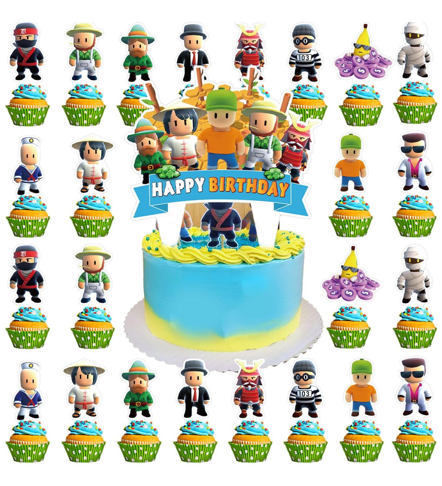 37Pack Stumble Guys Cake Toppers Cute Cupcake Toppers Stumble Guys Theme Cupcake Toppers Kids's Birthday Cake Party Decorations Supplies - Buy Online on GoSupps.com