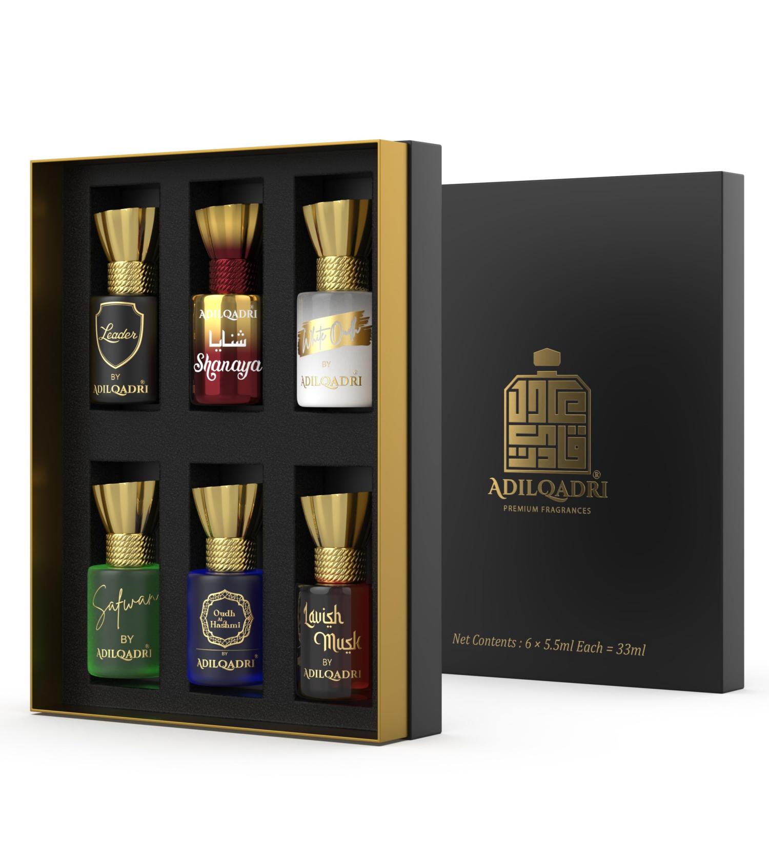 Adilqadri Assorted Luxury Alcohol Free Long Lasting Roll-on Attar Perfume Gift Set for Unisex Alcohol-free for All Occasions (6 Ml/0.2 Fl Oz Each) - Buy Online on GoSupps.com