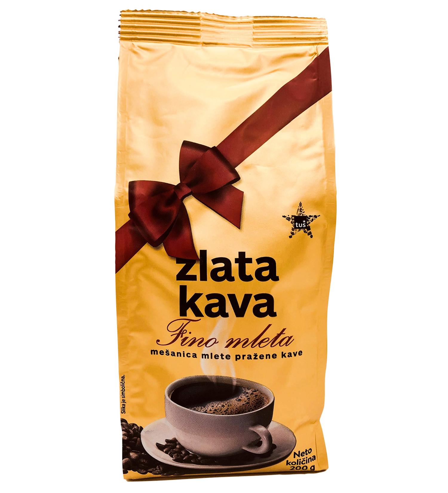  Zlata Kava ZLATA KAVA Premium Dark Roast Ground Coffee Powder Finely ground Arabica and Robusta coffee beans Strong aroma and rich flavor Perfect gift box for ground coffee Pack of 6 (200g x 6) - Buy Online on GoSupps.com