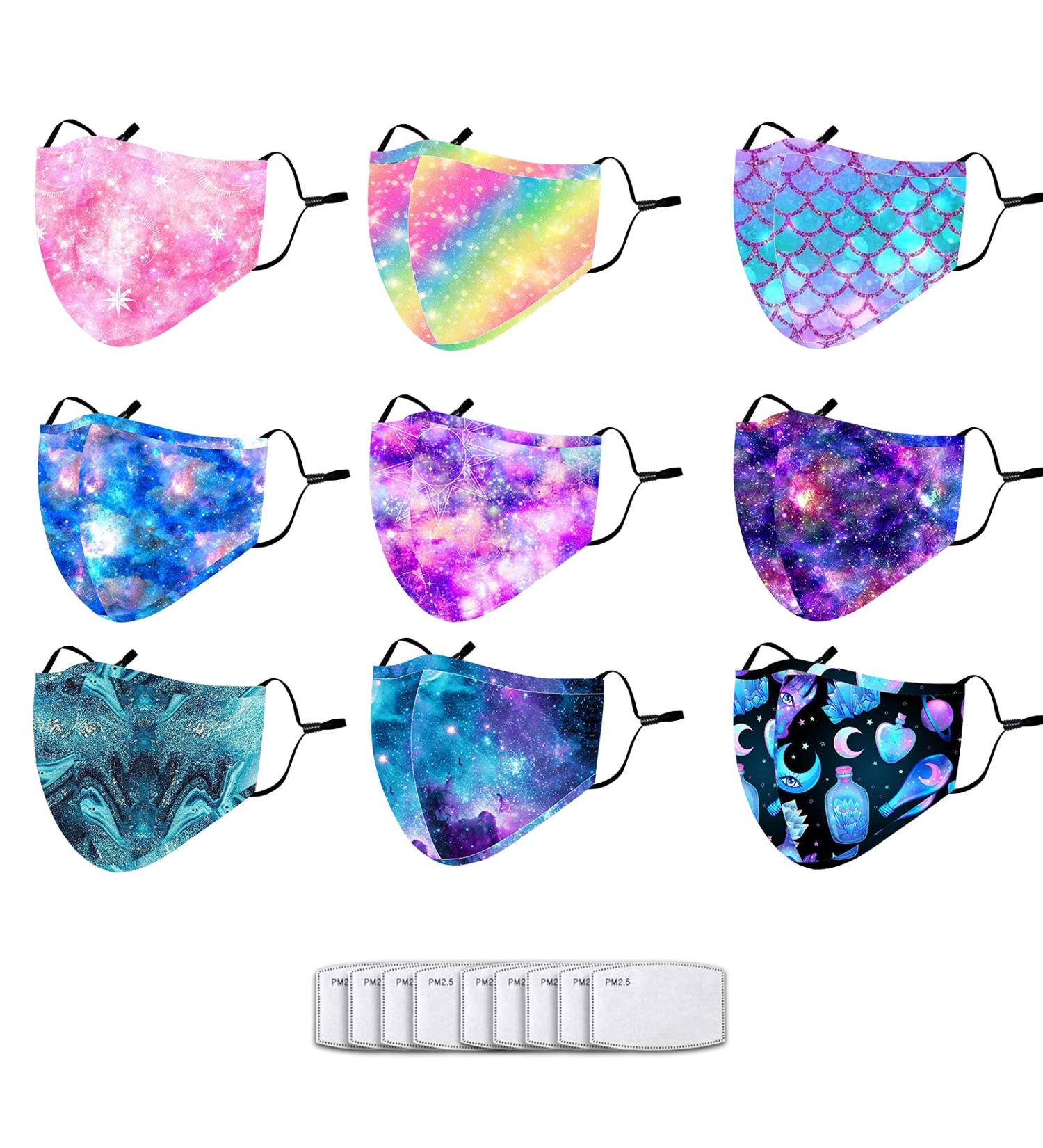 Cloth Face Cover Washable Reusable for Women - Cotton Face Mask Covering with Nose Wire (Xk1 universe  Galaxy)1 A Universe  Galaxy - Buy Online on GoSupps.com