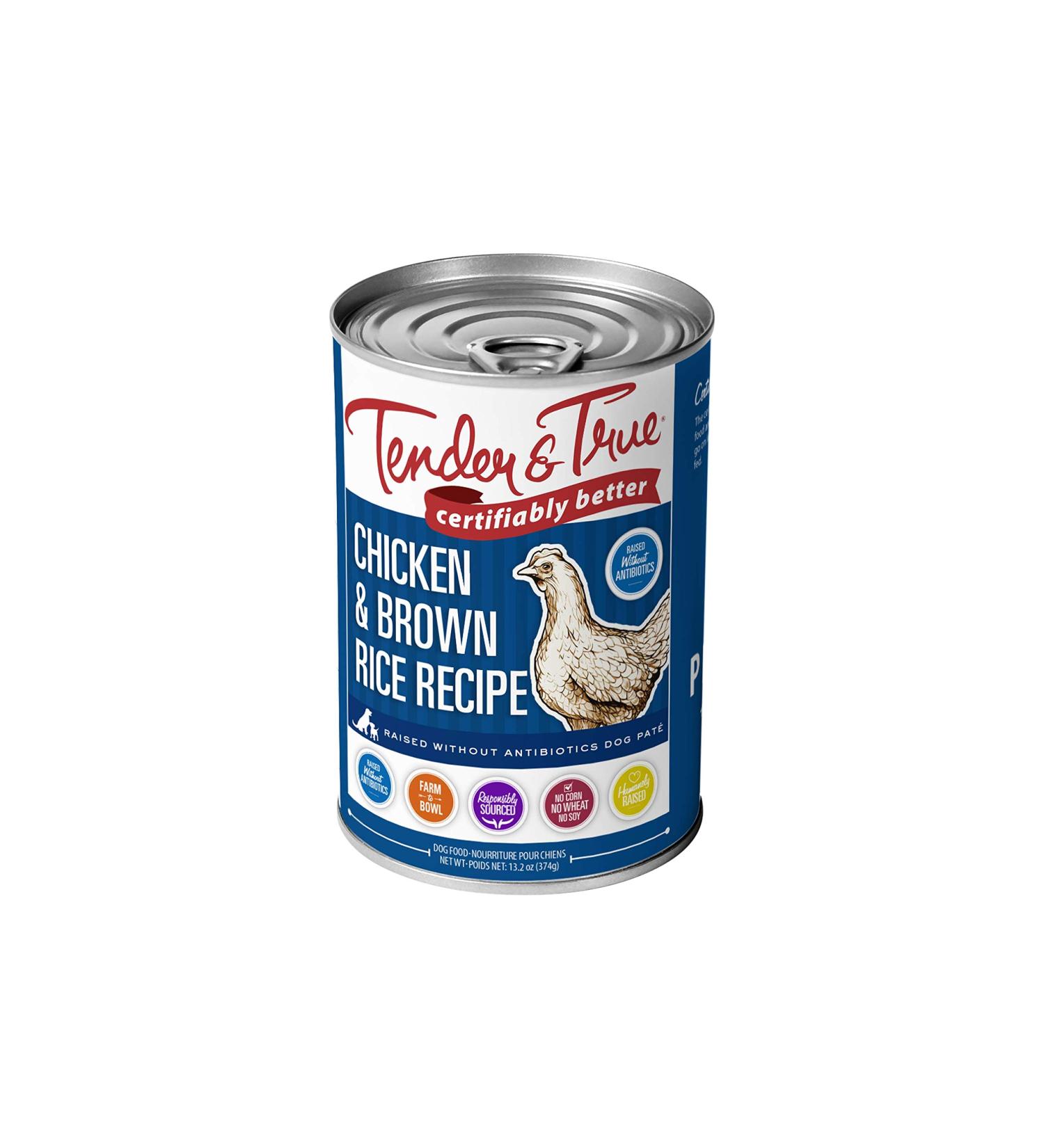 Buy Tender & True Antibiotic-Free Chicken & Brown Rice Canned Dog Food | 12-pack, 13.2 oz - Buy Online on GoSupps.com