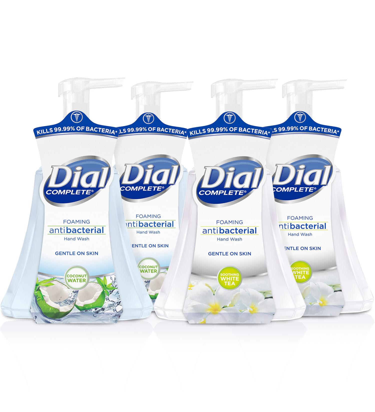 Dial Complete Antibacterial Foaming Hand Wash - Coconut Water & White Tea - 15 fl oz (Pack of 4) - Buy Online on GoSupps.com