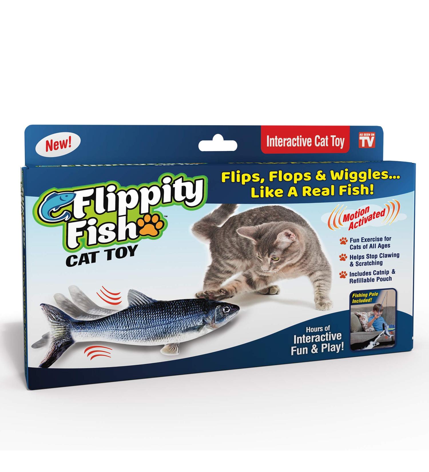 Ontel Flippity Fish Cat Toy - Interactive Playtime Fun for Your Feline Friend - Buy Online on GoSupps.com