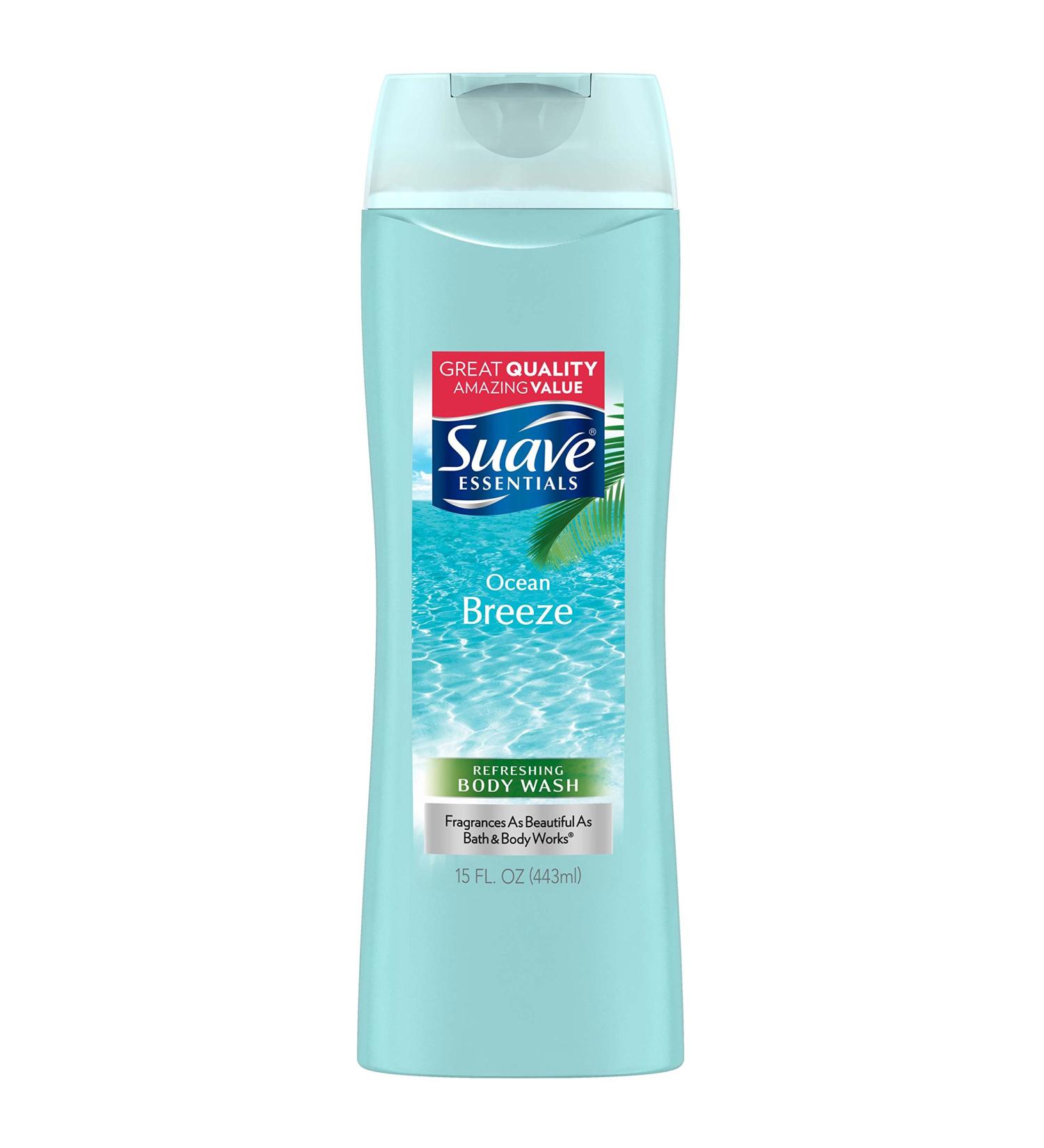 Suave Essentials Body Wash Ocean Breeze - 15 Fl Oz | Hydrating & Refreshing Clean | Buy Now for International Shipping - Buy Online on GoSupps.com