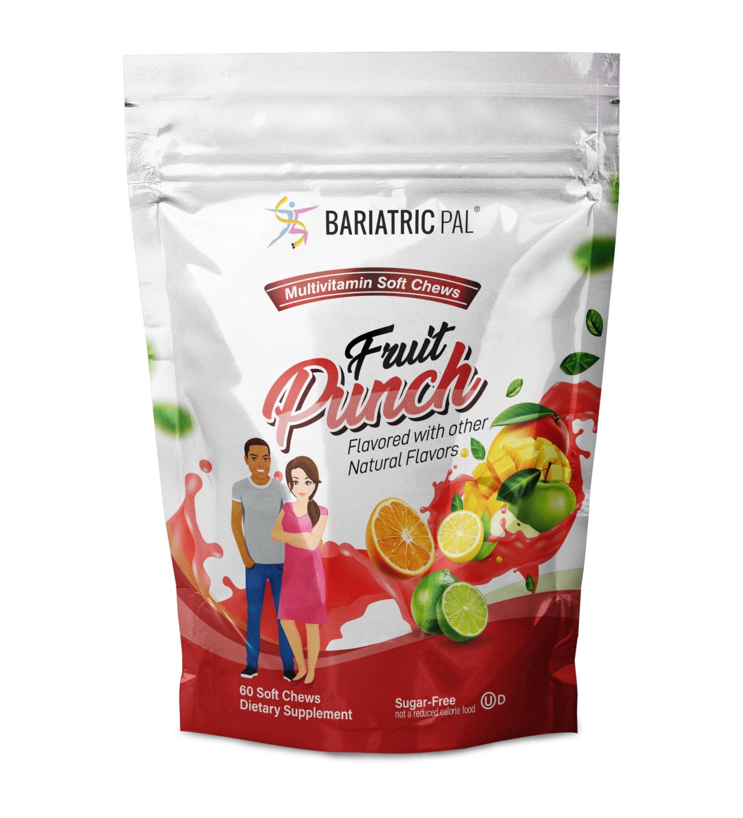 BariatricPal Iron-Free Multivitamin Soft Chew - Fruit Punch (60 Count) Fruit Punch 60 Count (Pack of 1) - Buy Online on GoSupps.com