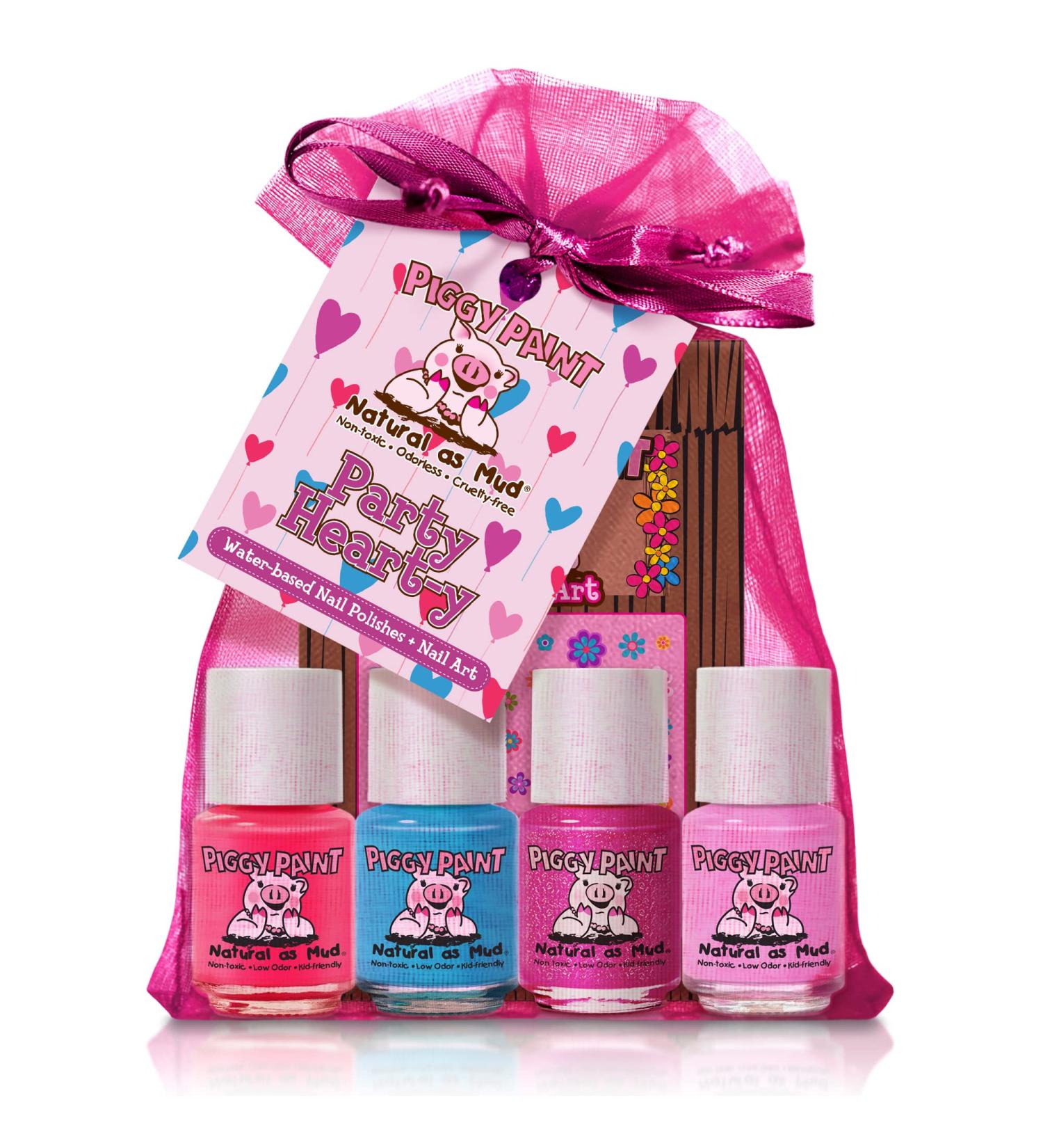 Piggy Paint Party Hearty Nail Polish Set - 100% Non-Toxic, Safe, Cruelty-Free, Vegan, Low Odor for Kids - Buy Online on GoSupps.com