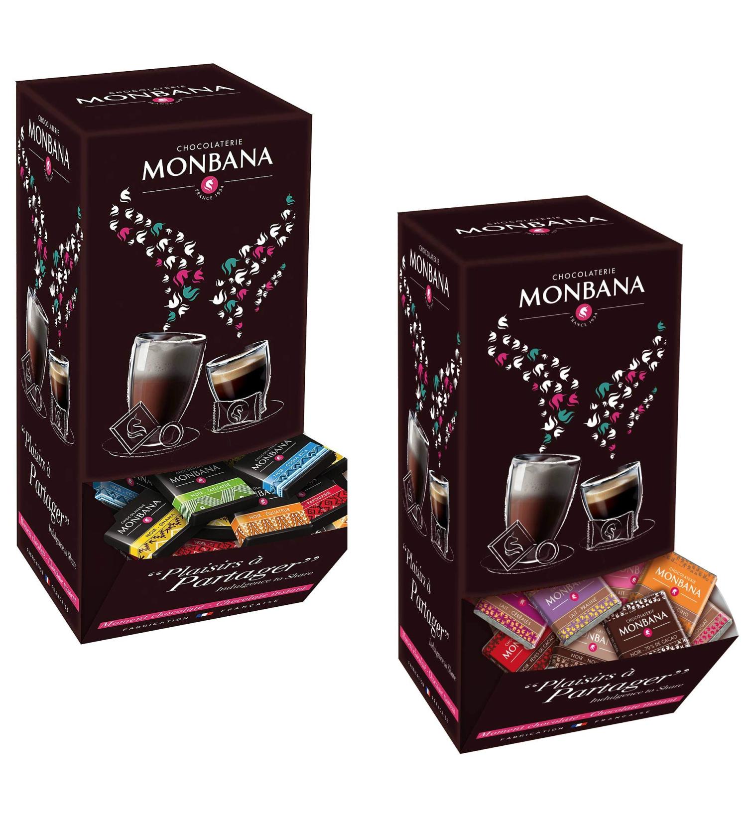350 Carr s de chocolat Monbana noir et chocolat au lait. 1.4kg. 2 vending boxes 10 savers and 5 grands crus de chocolat. - Buy Online on GoSupps.com