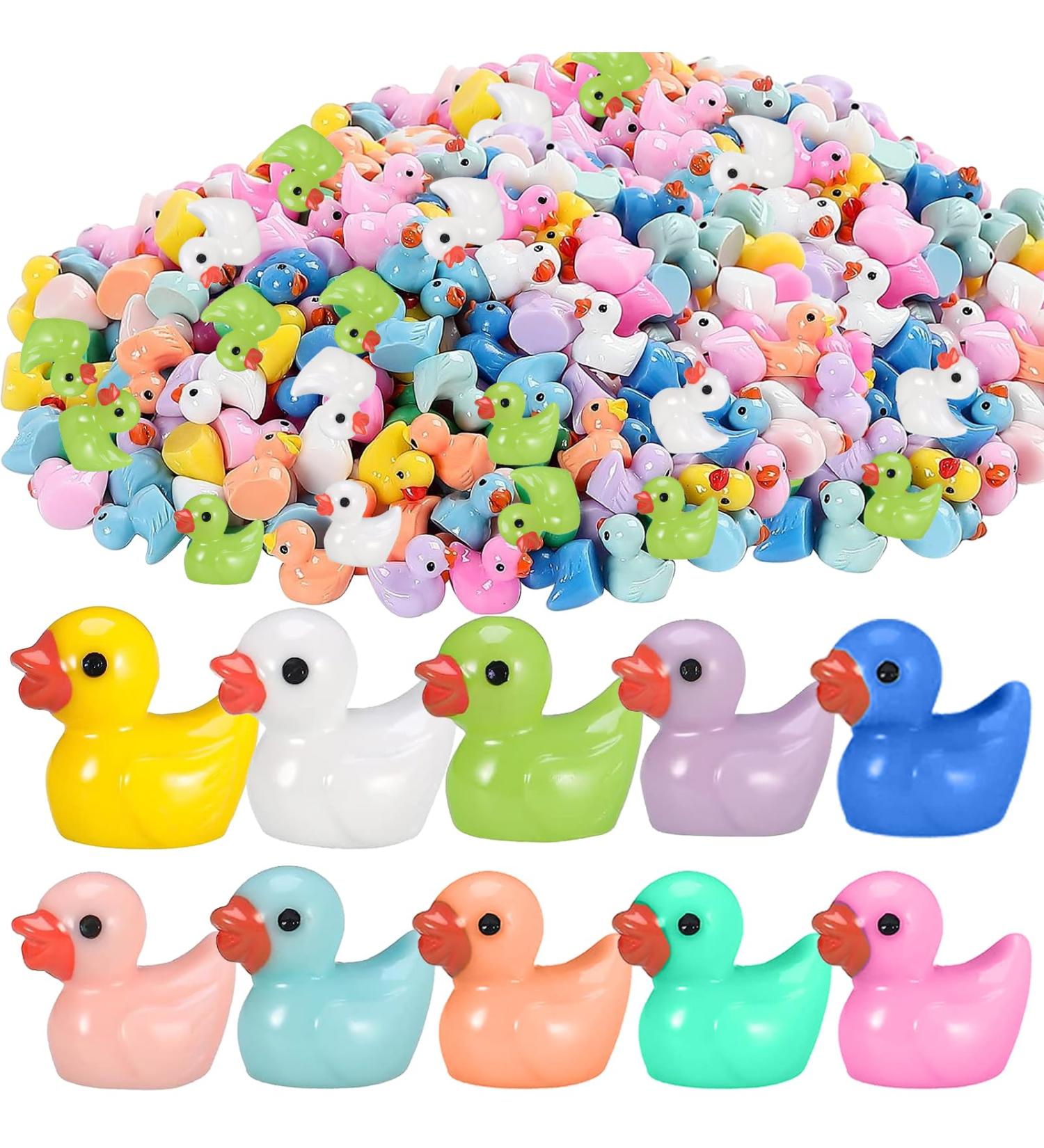 Mini Resin Ducks 100Pcs - Realistic Shape Baby Bath Time Toys in 10 Colors - Buy Online on GoSupps.com