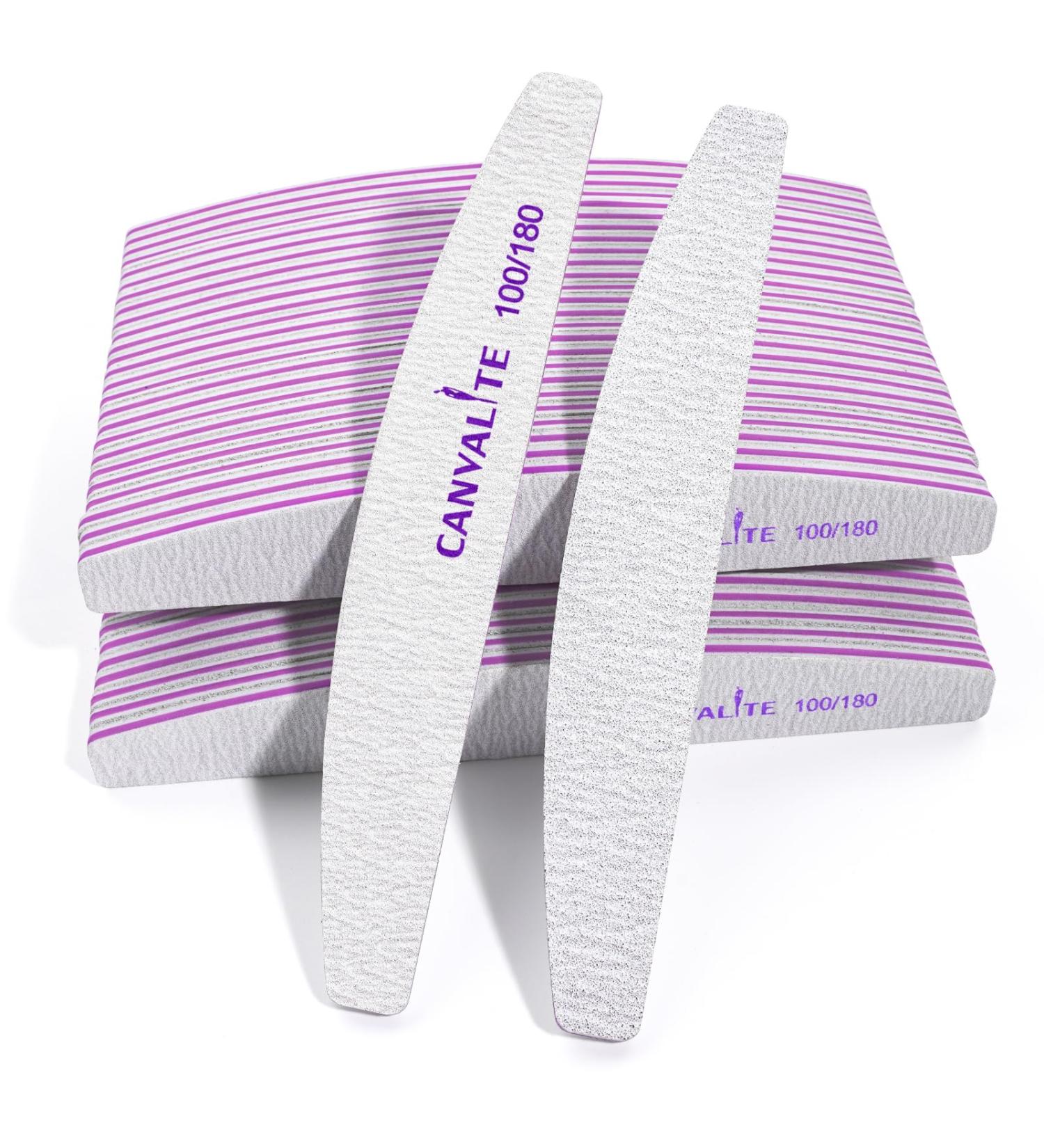 Canvalite 50pc Professional Nail Files for Gel Nails - Double-Sided 100/180 Washable & Reusable Buffers - Buy Online on GoSupps.com
