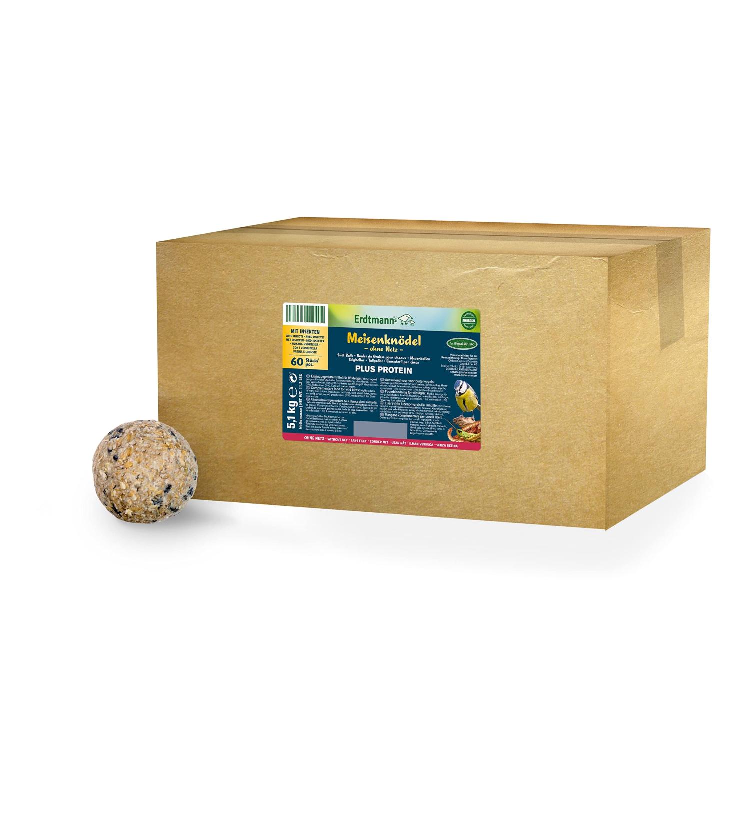 Erdtmanns 60 Meisenkn del Plus Protein for Wild Birds | High Protein Insects Premium Range Eco-Friendly Bulk Supply - Buy Online on GoSupps.com