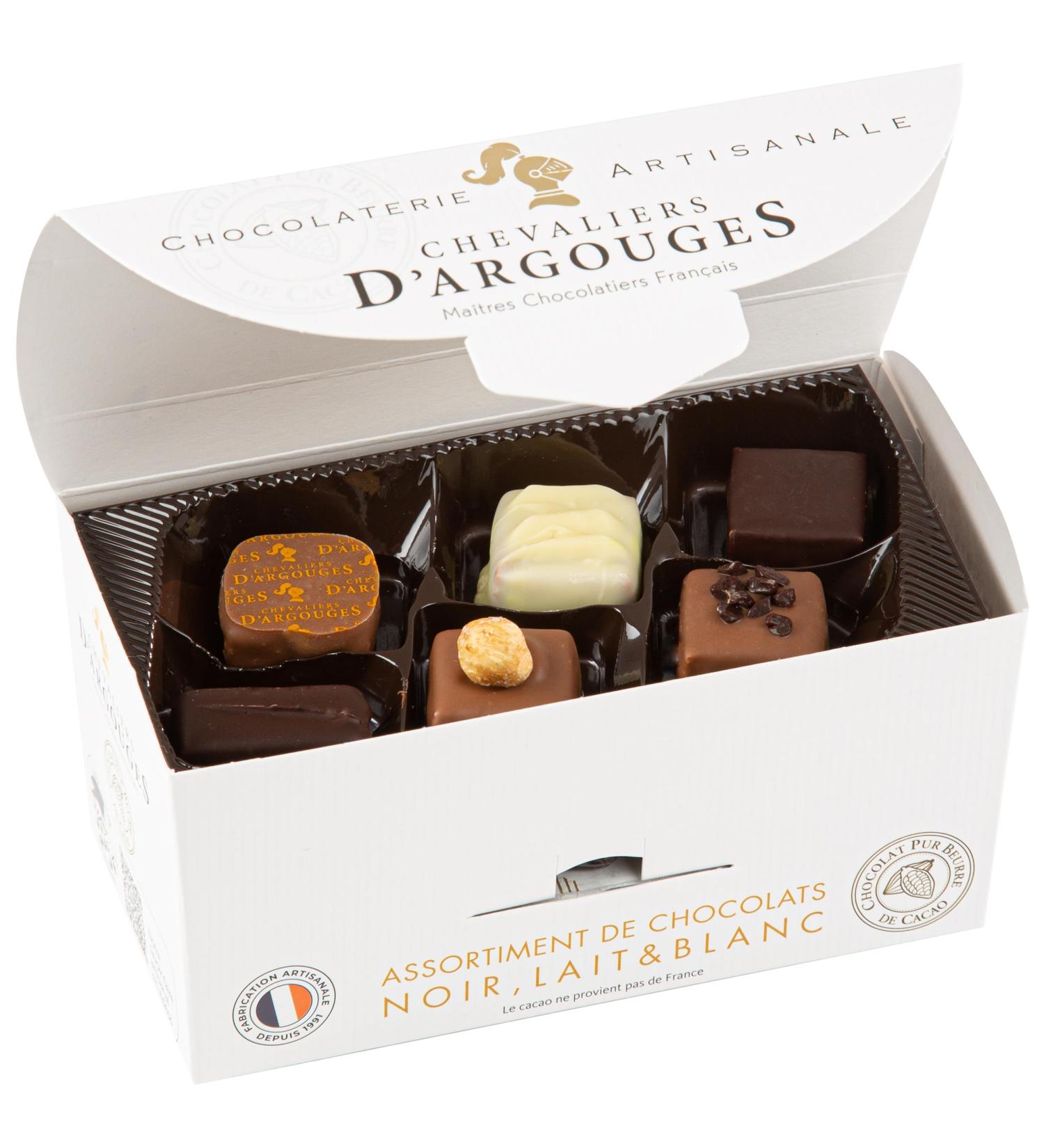 Chevaliers d'Argouges - Assortment of chocolates black milk white - Ballotin tasting - 175g - Buy Online on GoSupps.com