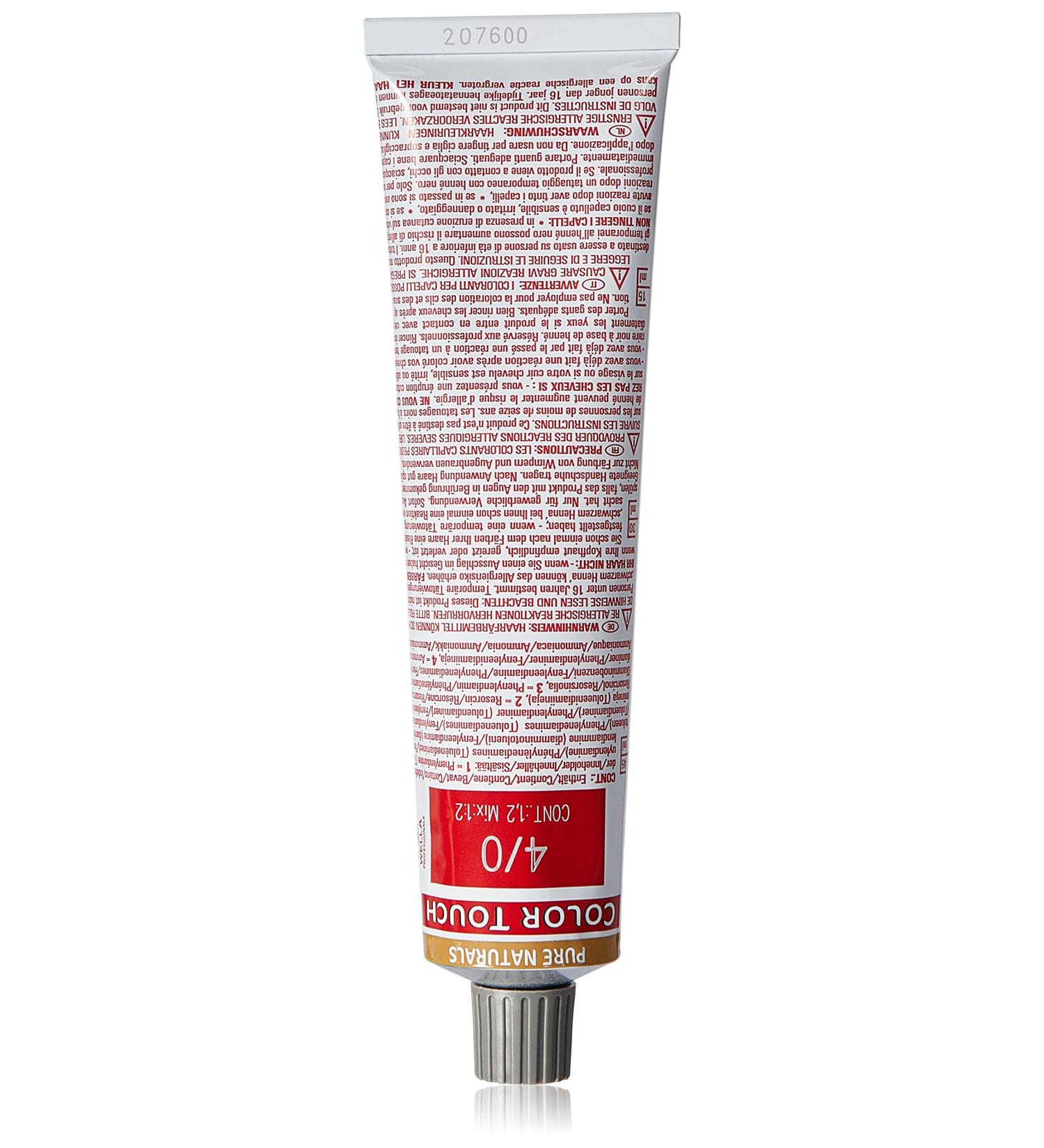 Wella Colour Touch Demi-Permanent Hair Colour No. 4/0 Medium Brown 0.13601 kg No. 4/0 Medium Brown 60 ml (Pack of 1) - Buy Online on GoSupps.com